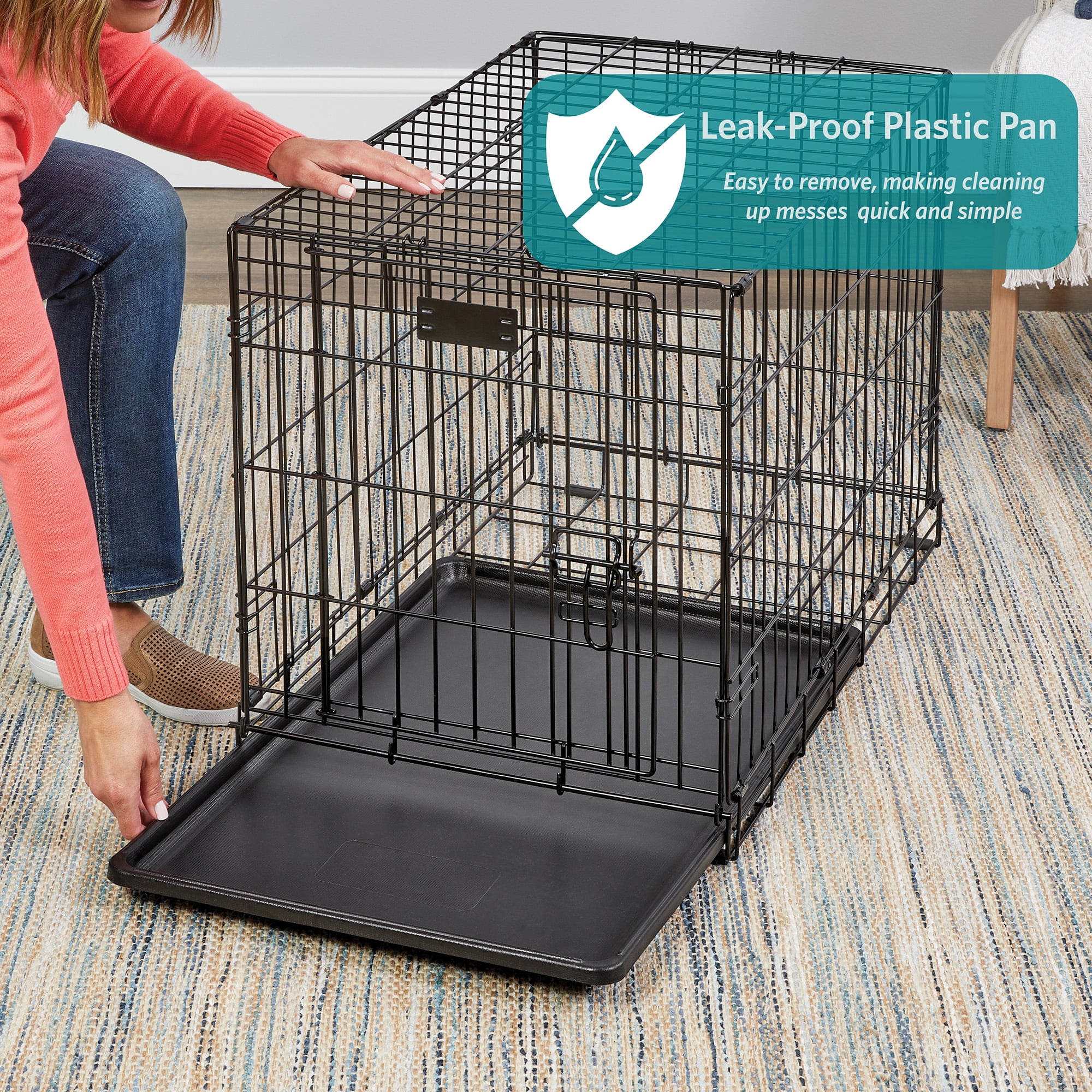 MidWest Homes for Pets Enhanced Double Door iCrate Dog Crate, 42.13L x 27.76W x 30.32H inch, Black - Image 4