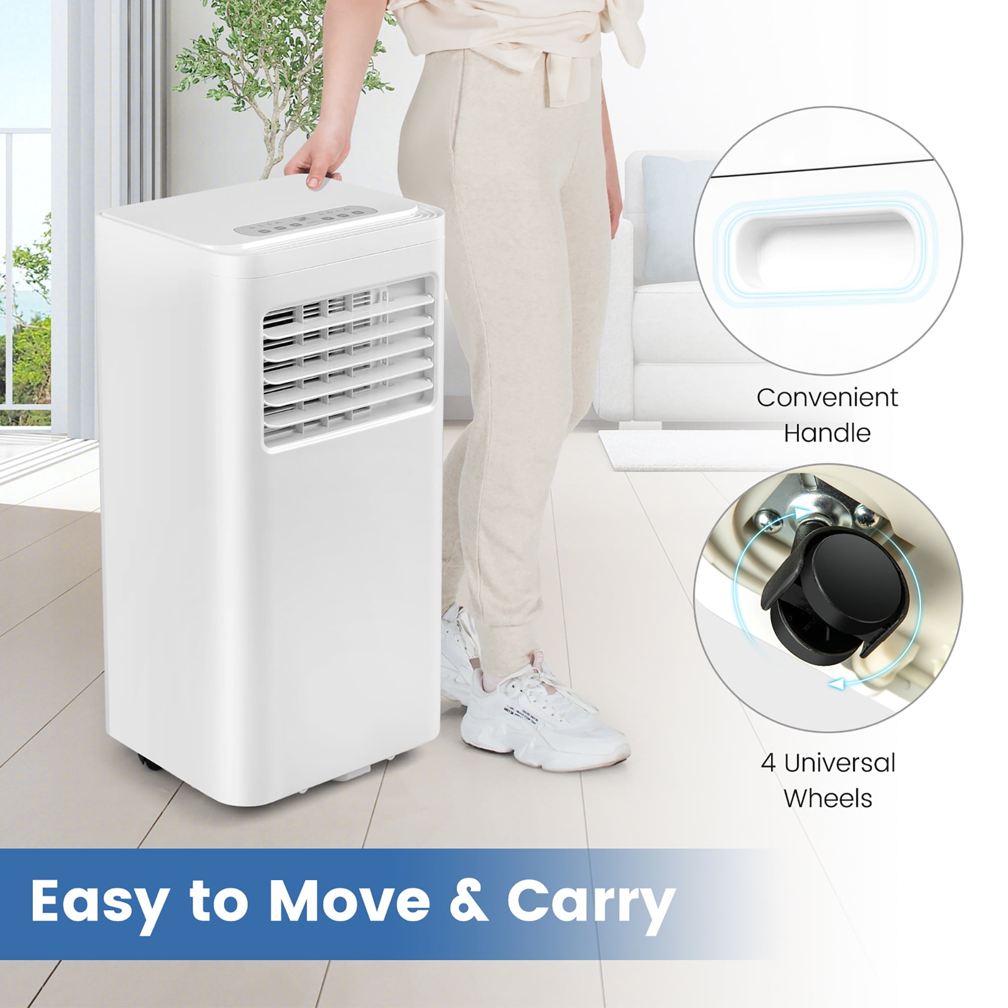 Costway 5000 BTU (8000 BTU ASHRAE) Portable Air Conditioner 3-in-1 AC Unit With Cool Dehum Fan Sleep Mode - Image 9