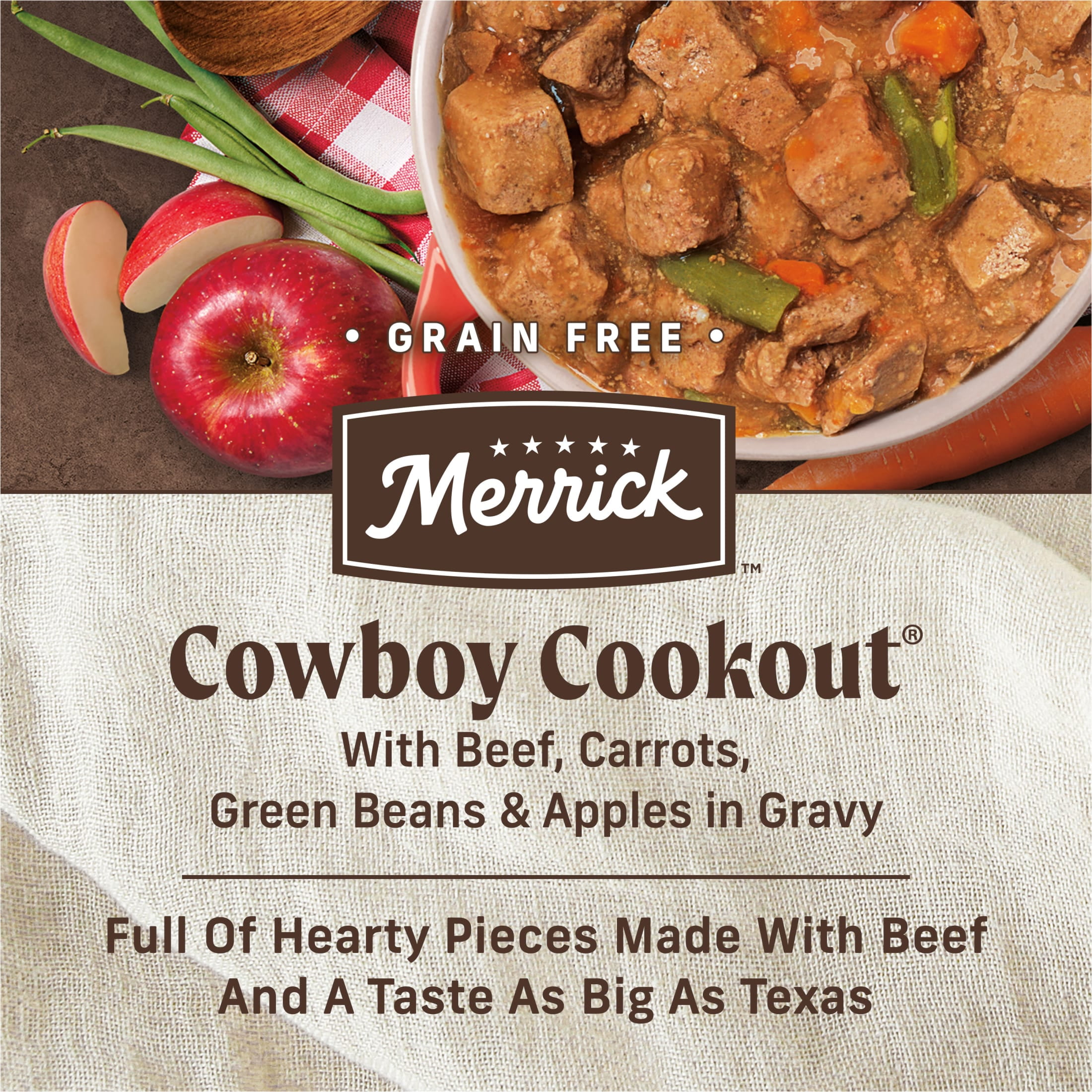 Merrick Cowboy Cookout Real Beef Gravy Wet Dog Food, Grain Free, 12.7 oz Can - Image 6