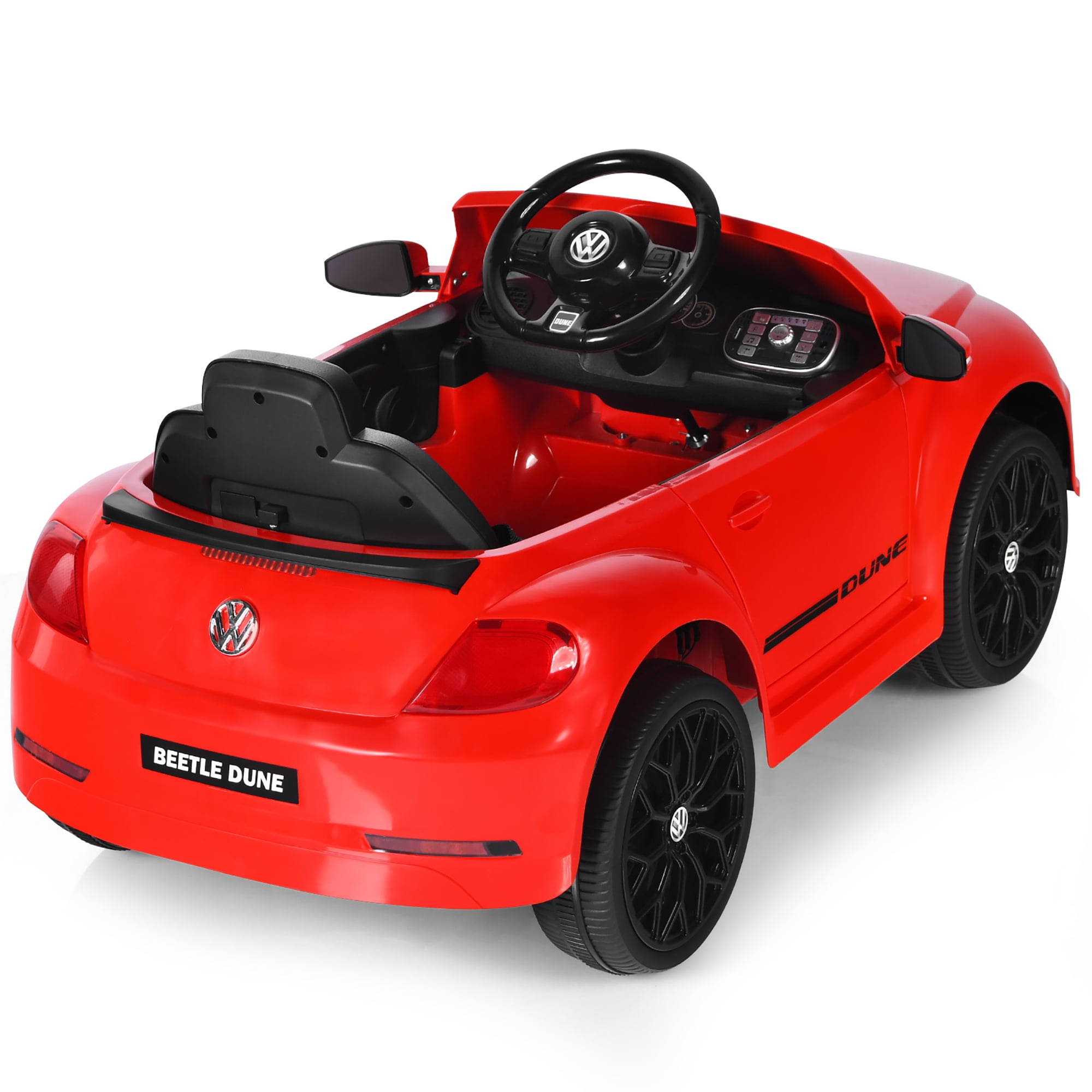 Costway 12V Kids Ride On Car Licensed Volkswagen Beetle with Remote Control & Music Red - Image 4
