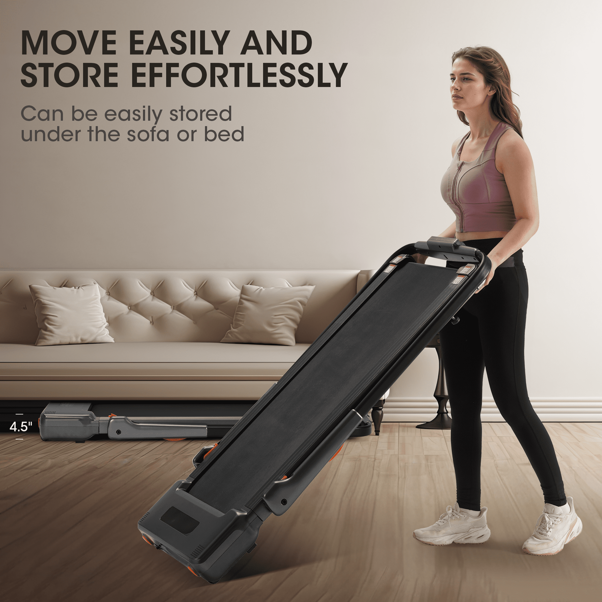 MaxKare 2.5HP Walking Pad Treadmill, Space-Saving Under Desk Treadmill with Remote Control for Home & Office, 265 LBS - Image 7
