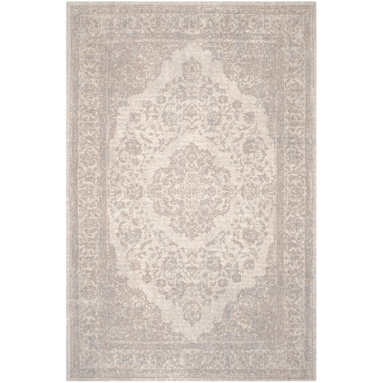 SAFAVIEH Classic Vintage Ivonette Overdyed Border Cotton Area Rug, Beige, 4' x 6' - Image 6