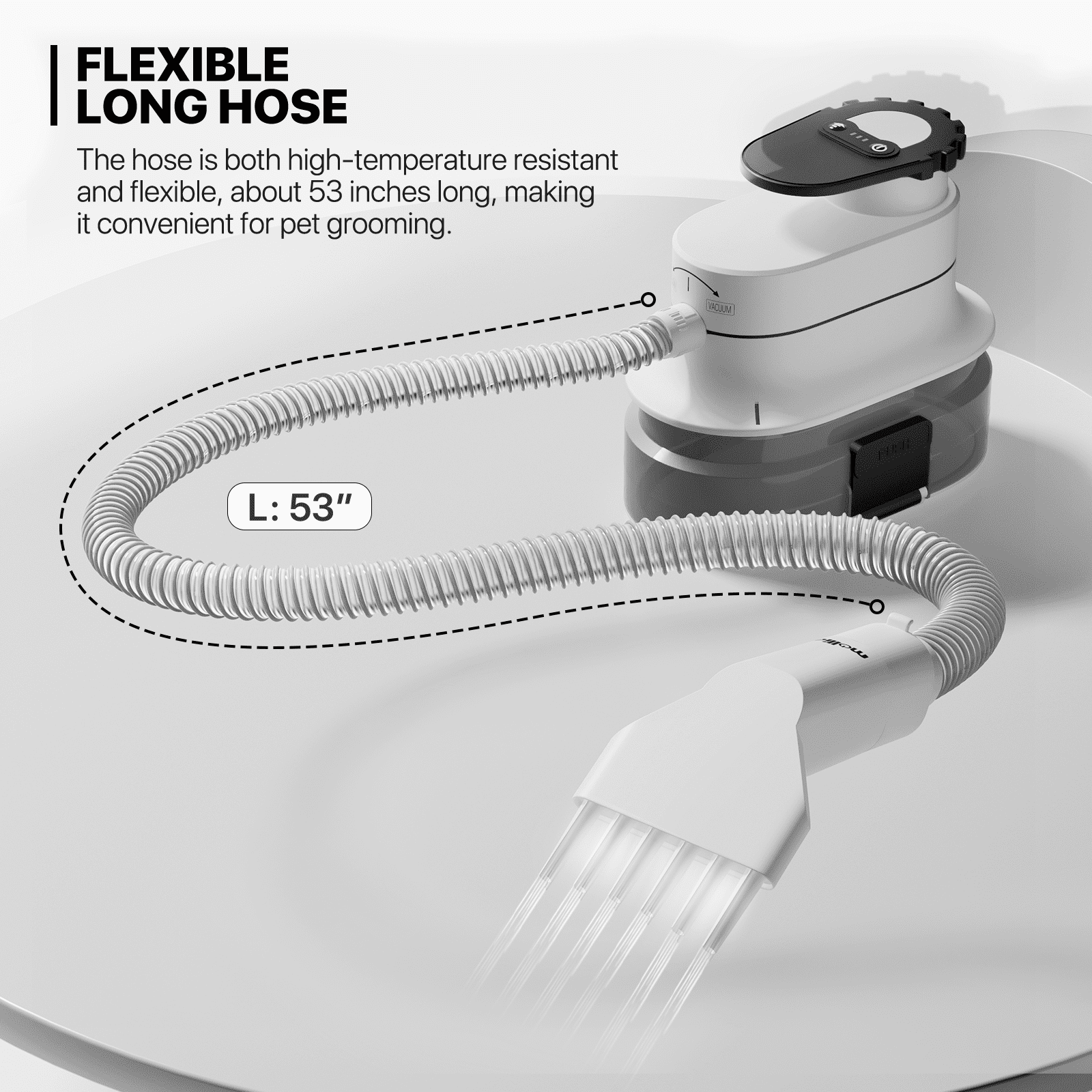 mollie Dog Grooming Kit & Vacuum & Blow Dryer, Pet Grooming Vacuum with 6 Grooming Tools & Trimmer & Guide Combs, Christmas Gift for Dog Cat and Other Animals, Black - Image 6