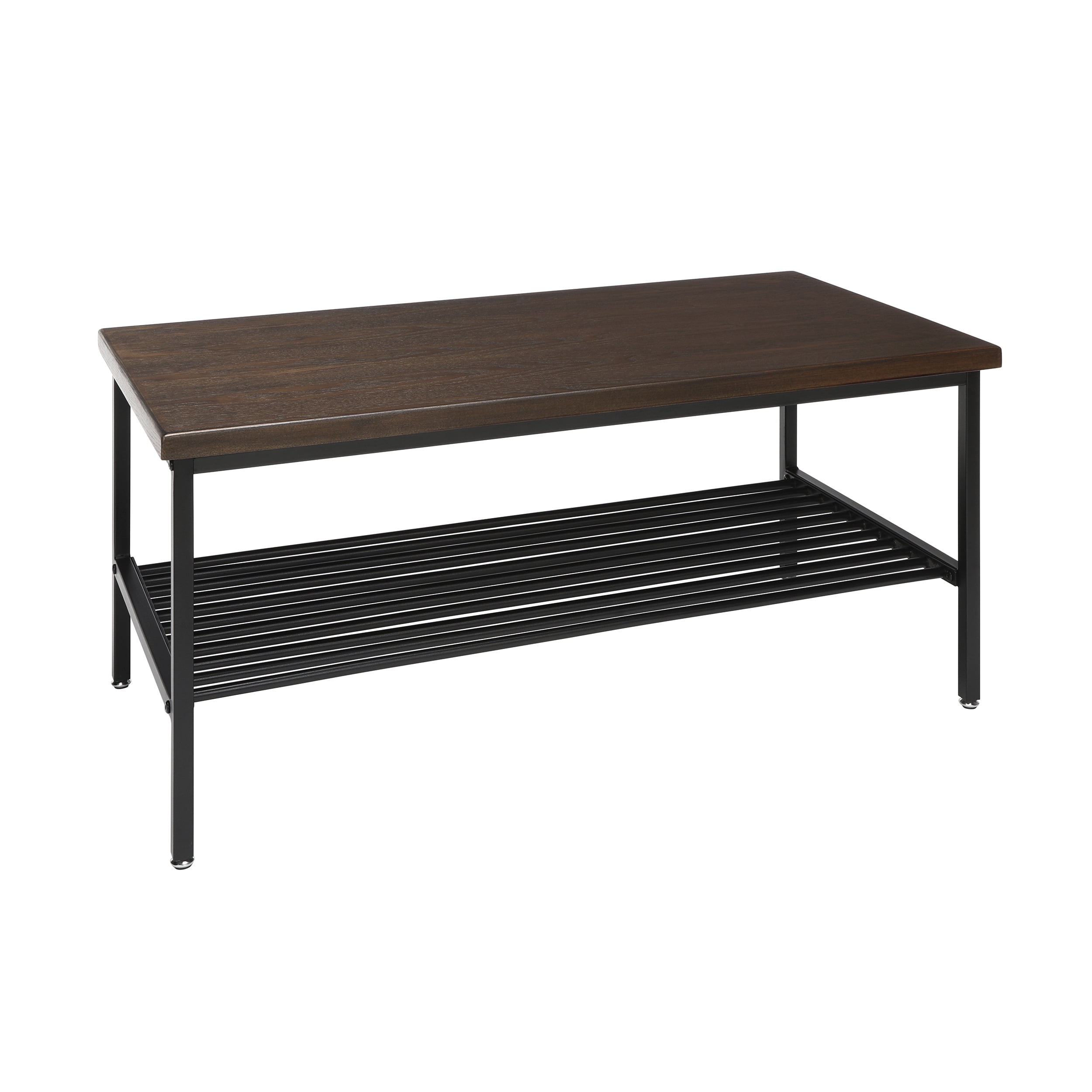 The OFM 161 Collection Industrial Modern Wood Top/Metal Frame Coffee Table with Metal Shelf blends easily in living rooms, recreational spaces, lobbies, and reception areas and provides the... - Image 2