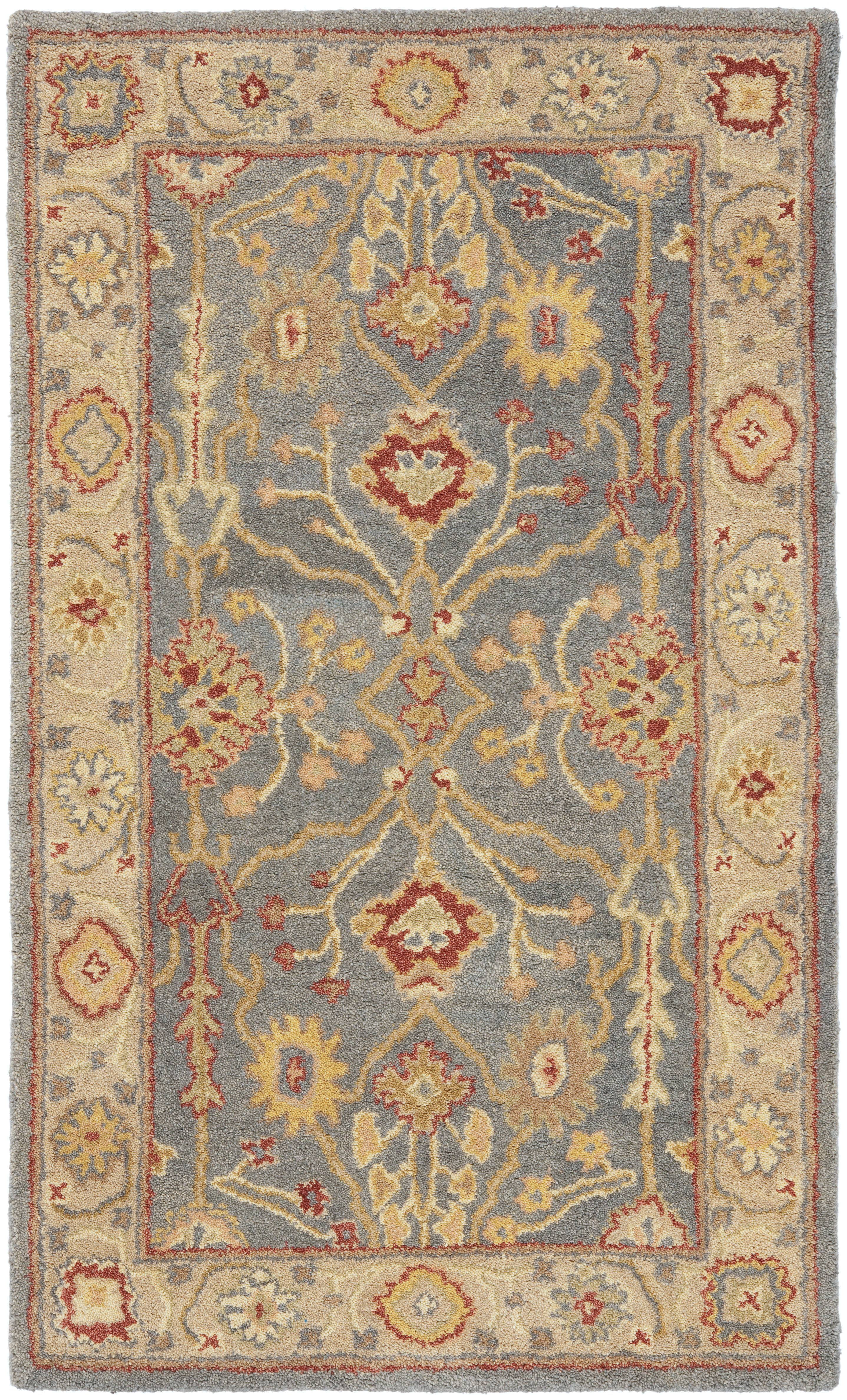 SAFAVIEH Antiquity Chanelle Traditional Wool Area Rug, Blue/Ivory, 4' x 6' - Image 8