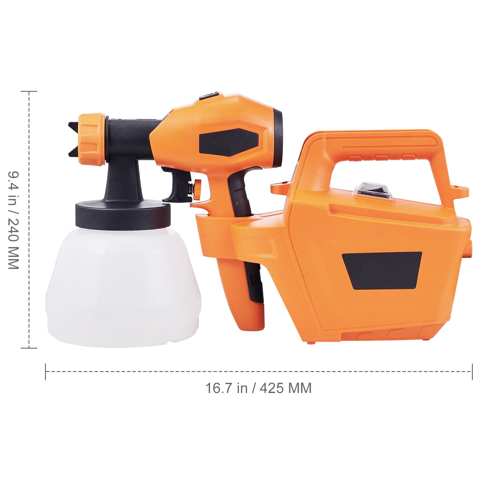 KFFKFF Paint Sprayer, 500W HVLP Electric Spray Paint Gun with 10FT Air Hose, 1300ML, 4 Nozzles, 3 Patterns, Paint Sprayer for House Painting Home Interior & Exterior Walls, Ceiling, Fence - Image 5