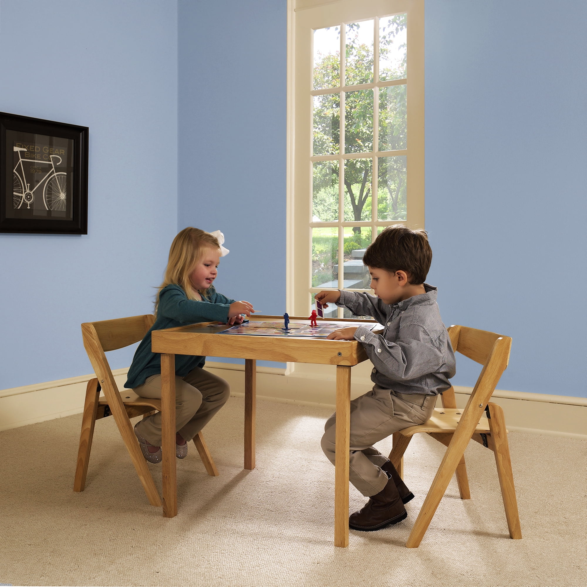 Stakmore Kids Folding 3-Piece Table & Chairs Set - Image 5