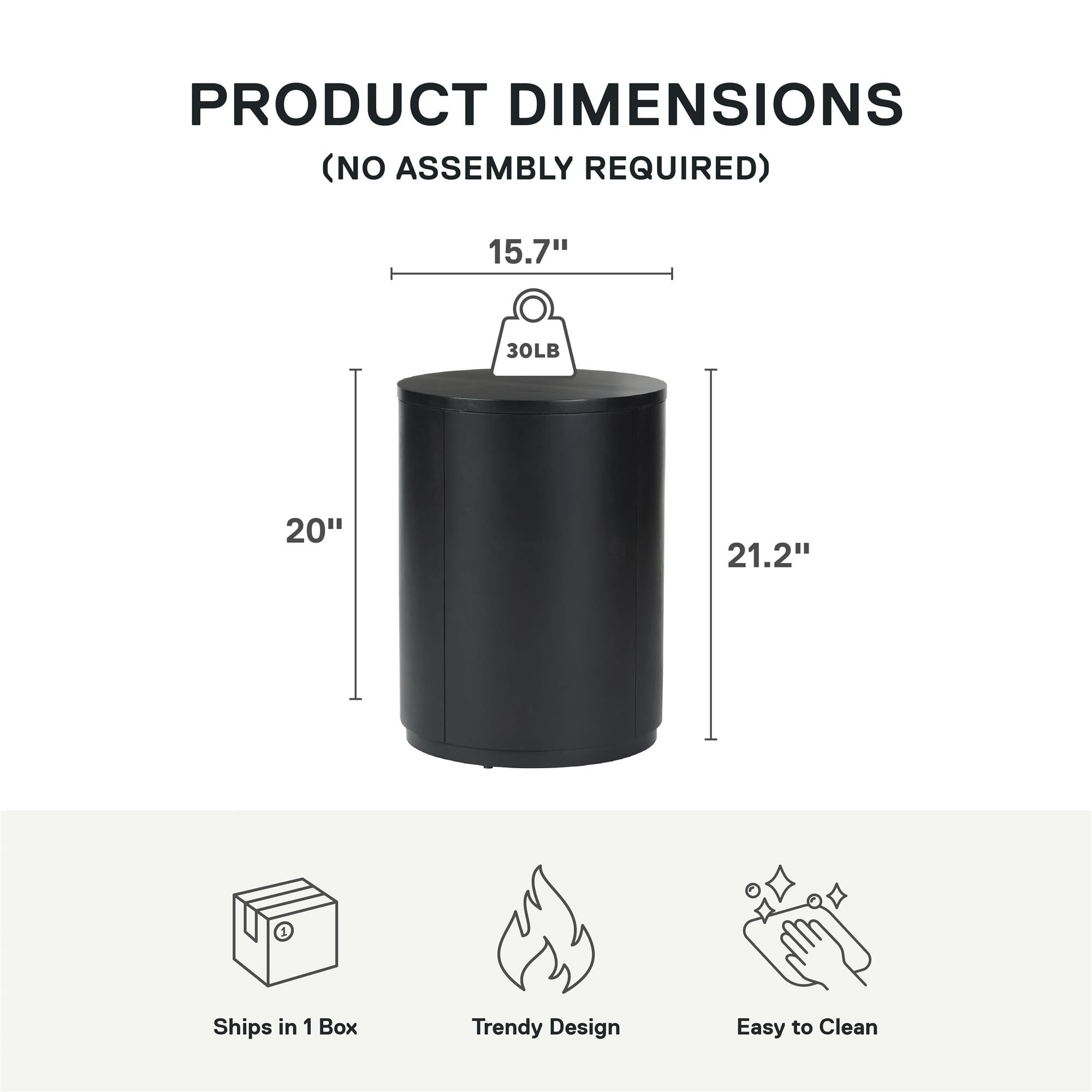 Better Homes & Gardens Miller Drum End Table, Black - Image 6