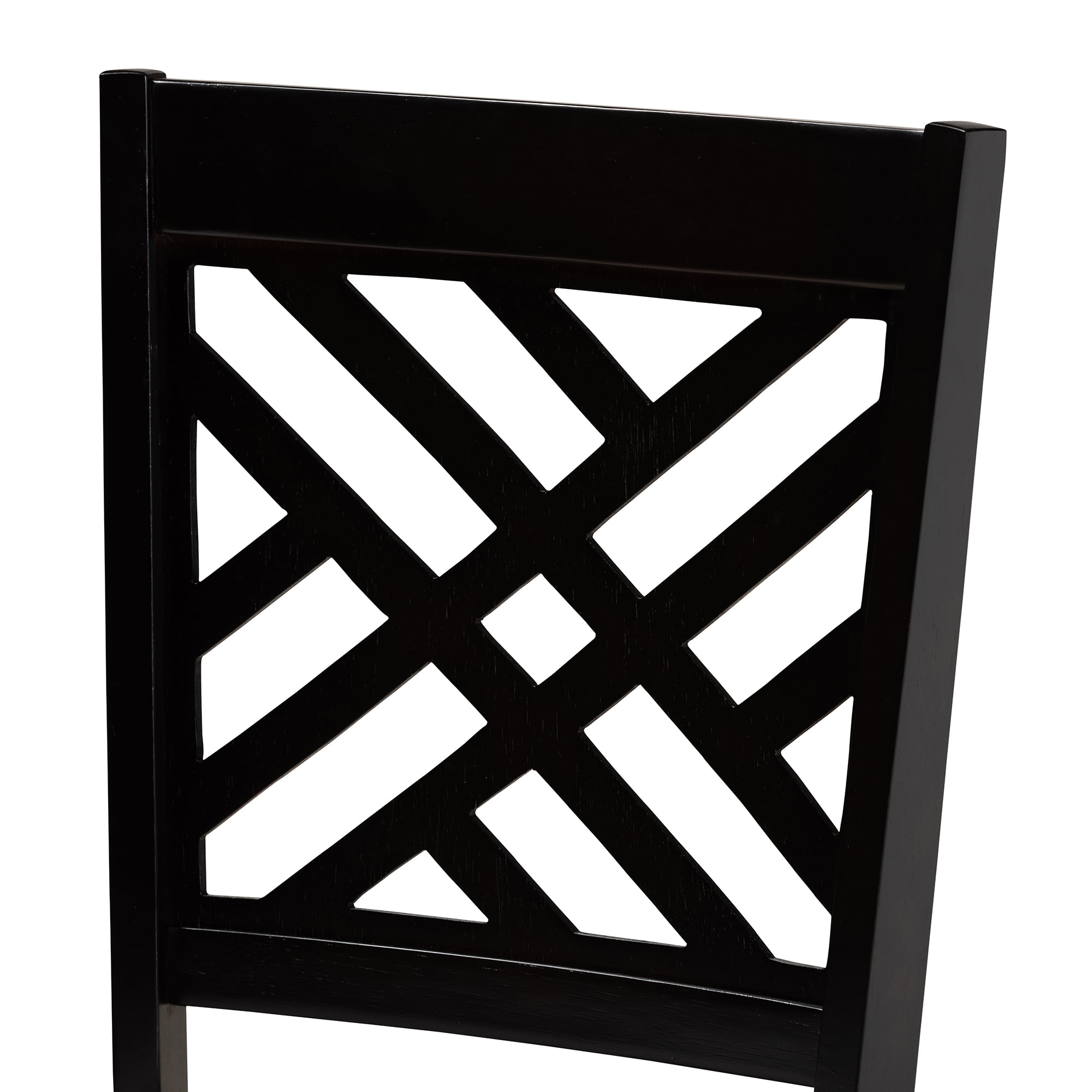 Baxton Studio Caron Modern and Contemporary Grey Fabric Upholstered Espresso Brown Finished Wood 2-Piece Dining Chair Set Set - Image 2