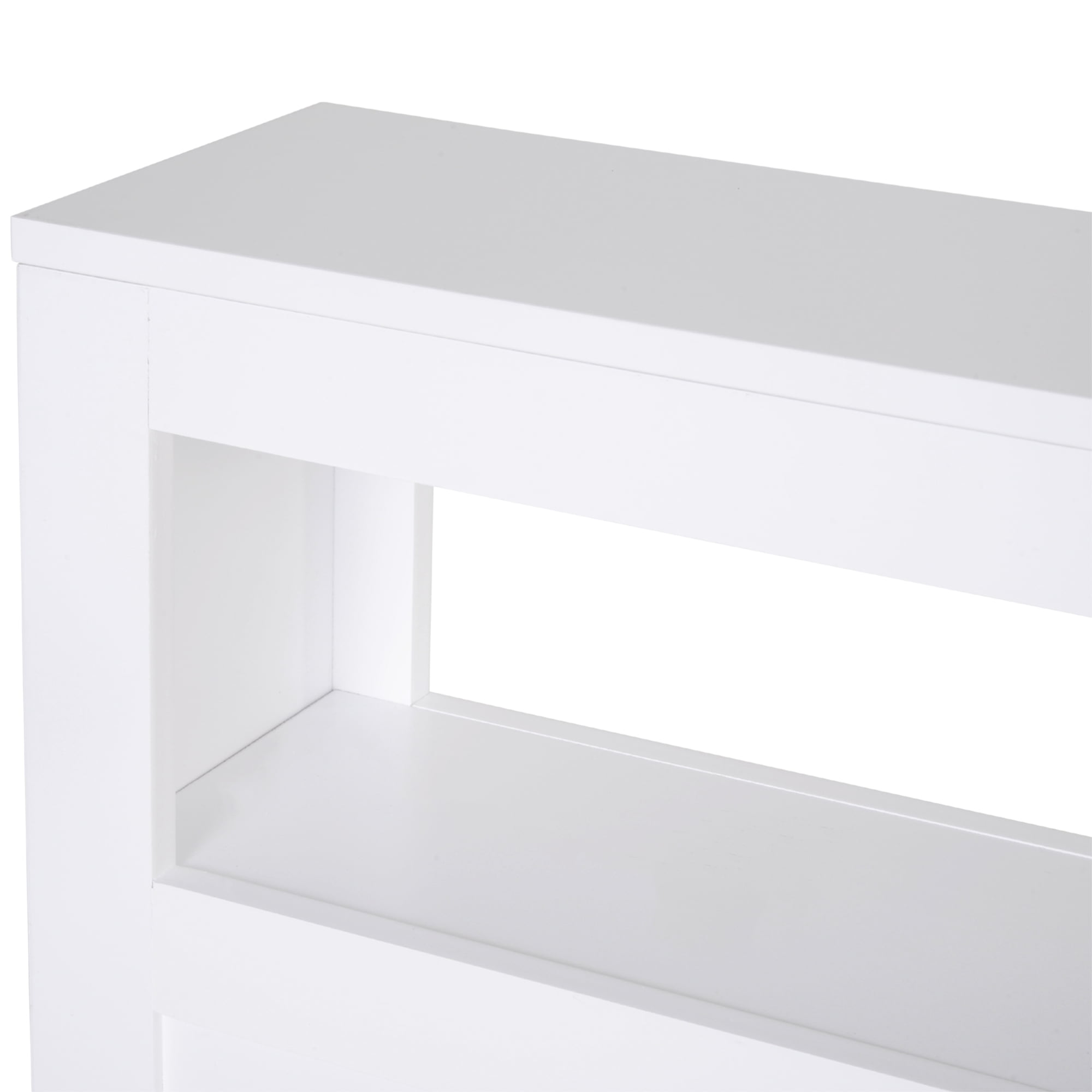 HOMCOM 6.25" x 20.5" x 28.25" Wood Rolling Narrow Bathroom Side Storage Cabinet - White - Image 3