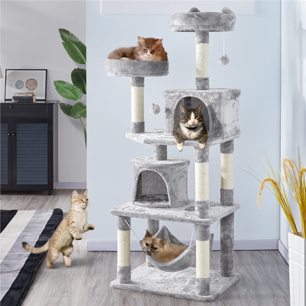 Renwick 62.2-in Cat Tree & Condo Scratching Post Tower, Light Gray - Image 2