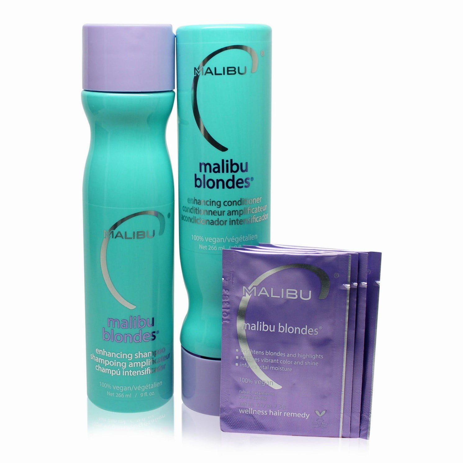Malibu Blondes Enhancing Treatment Kit (Shampoo 9 oz, Conditioner 9 oz, Hair Remedy 4 x 0.17 oz) - Image 4