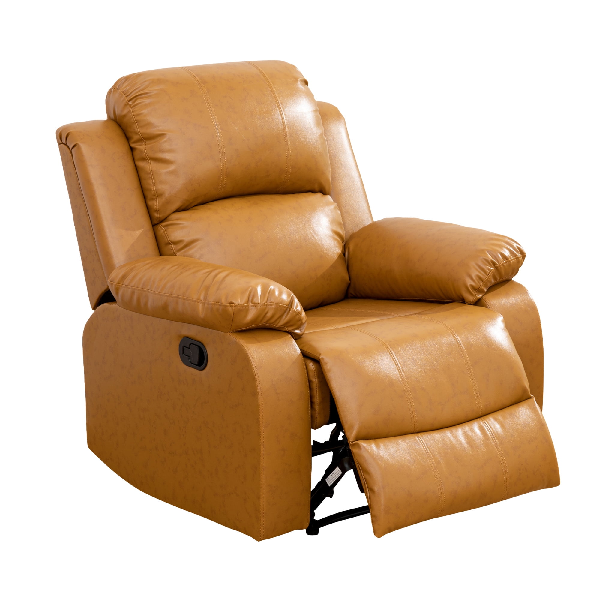Aukfa Leather Recliner Chair, 38" Overstuffed Armchair Living Room Read Chair for Adults, Ginger - Image 4