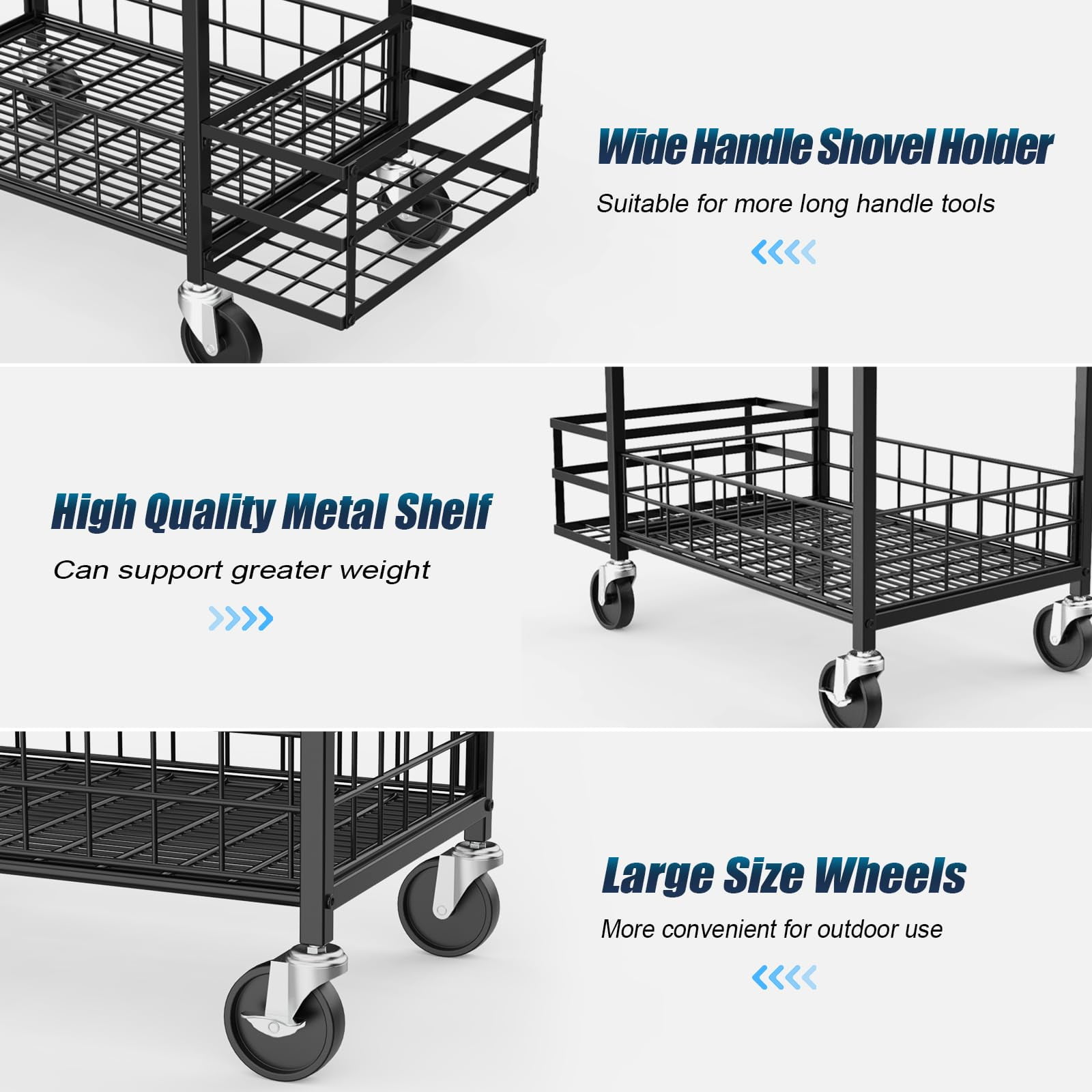 Emfogo Large Capacity Tool Boxes and Organizers, Iron Black, 47" x 16" x 24" - Image 7
