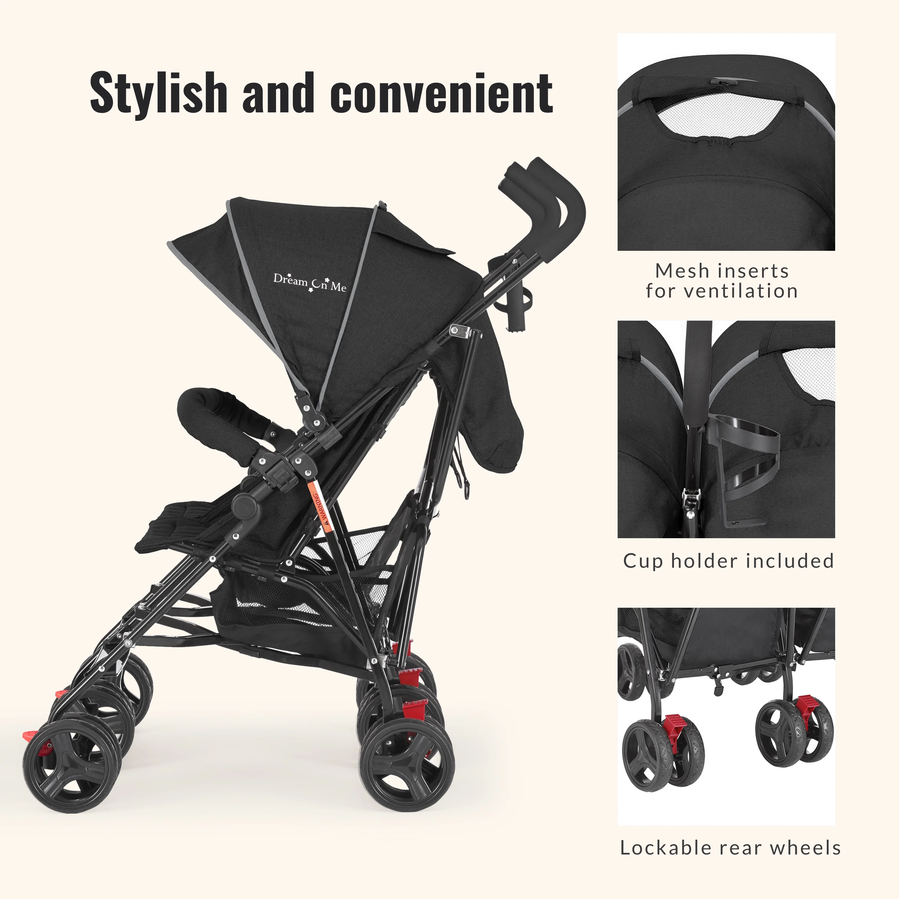 Dream On Me Volgo Twin Umbrella Stroller - Image 3