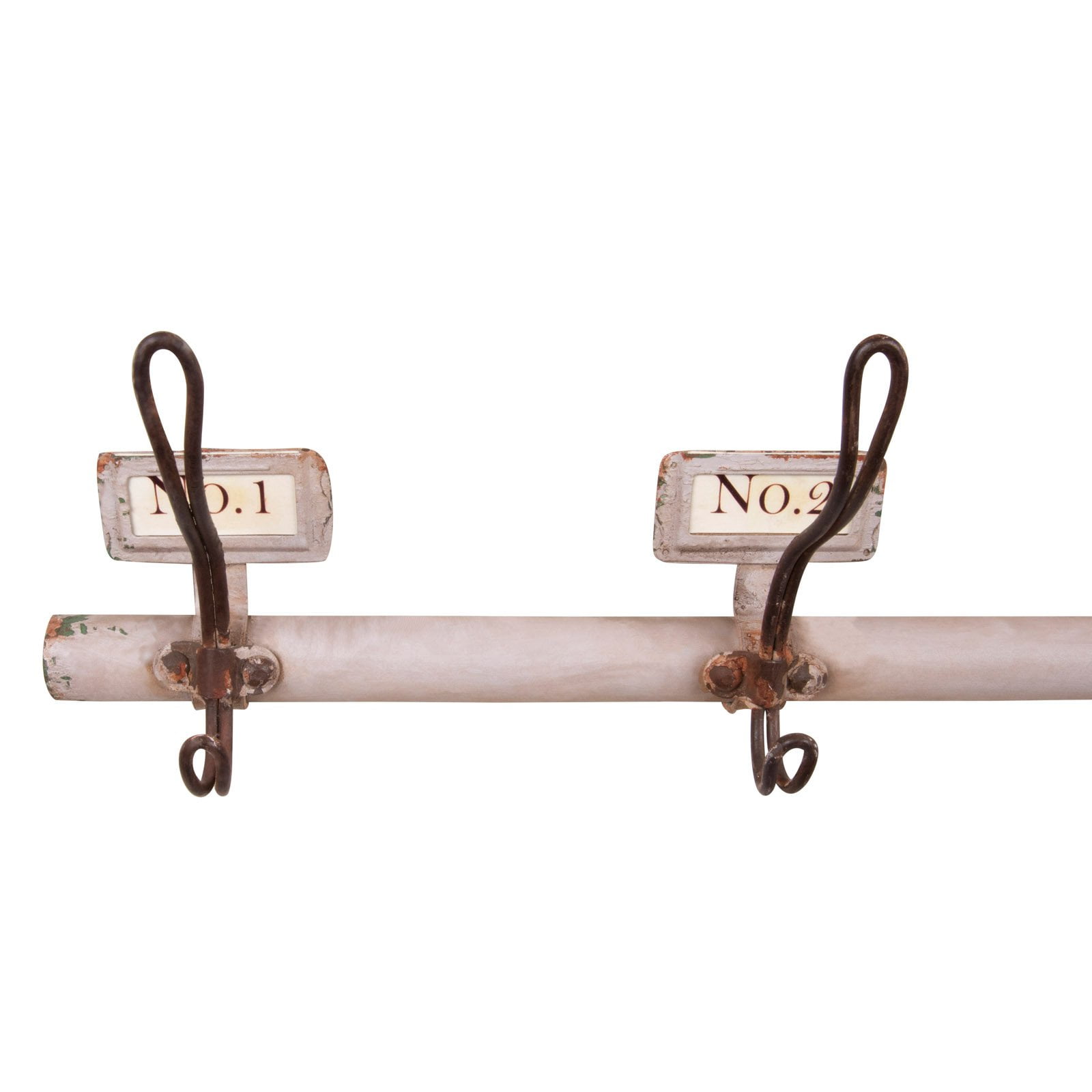 Woven Paths 7 Numbered Iron Wall Hooks on Rod, 40", Grey - Image 8