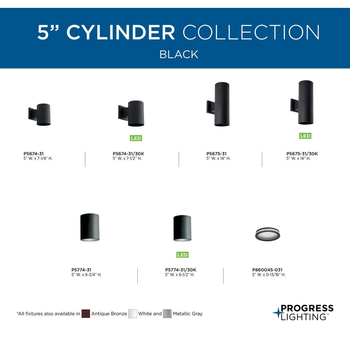 Progress Lighting Cylinder Collection Black Incandescent 2 Light up/down Modern Outdoor Wall Light - Image 6