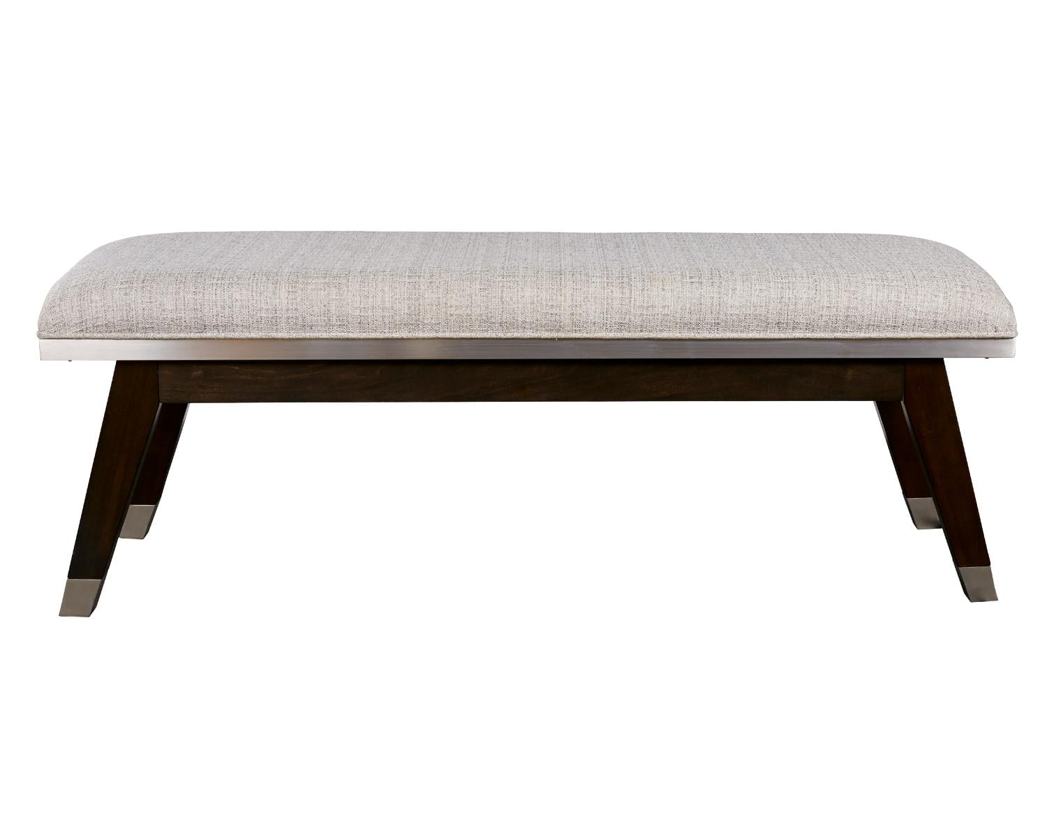 Signature Design by Ashley Maretto Espresso Brown/Silvertone Upholstered Bench - Image 3
