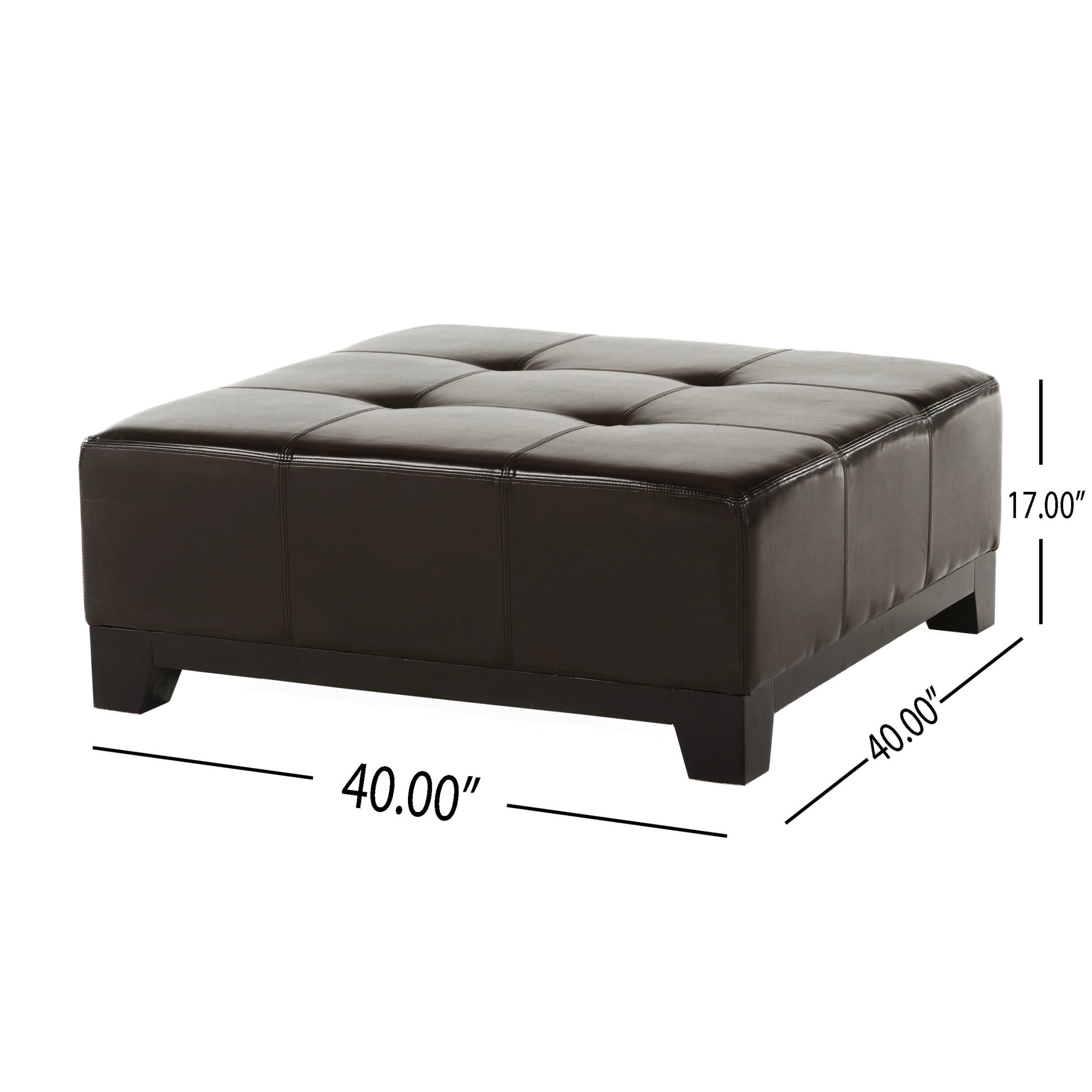 Wilmette Bonded Leather Ottoman, Espresso/Dark Brown - Image 6
