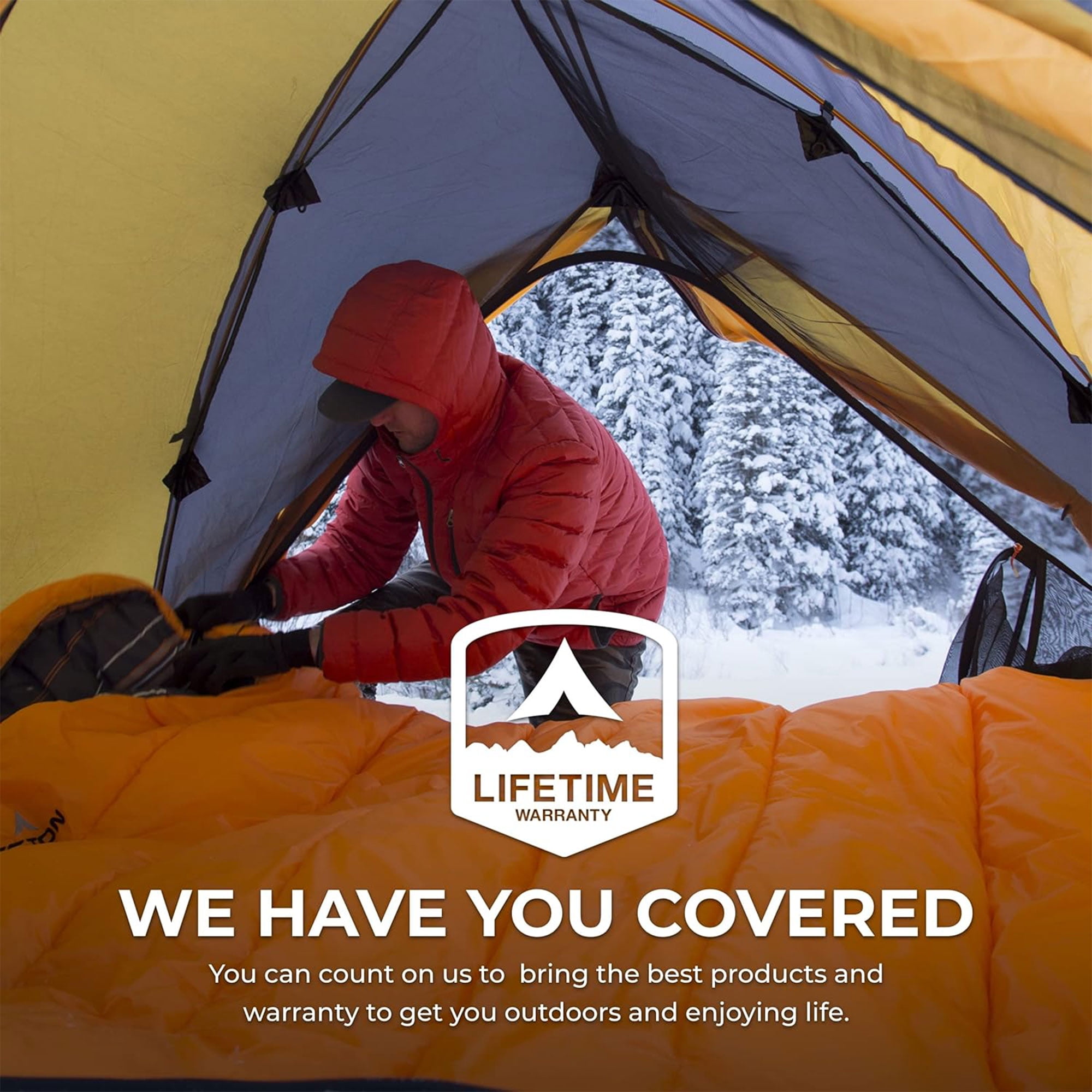 TETON Sports Mammoth 0 F Double Sleeping Bag, Orange - Image 6