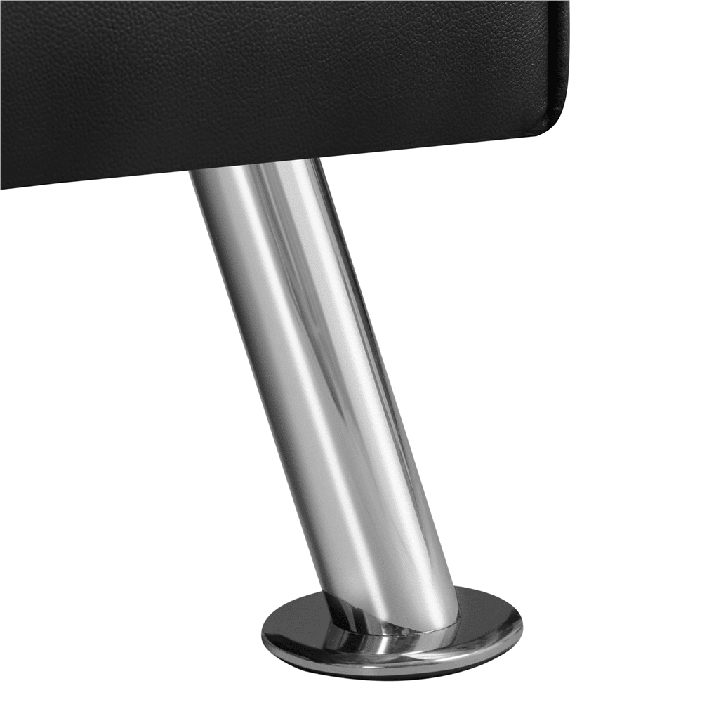 Renwick Modern Faux Leather Futon Sofa Bed Convertible Folding Couch with Cup Holders, Black - Image 11