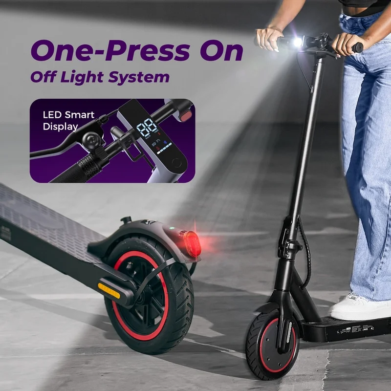 iScooter Electric Scooter for Adults, 21.7 Miles Max Range with 21 MPH Top, 350W Foldable Commuting Electric Scooter, 3-Speed & Cruise Control Escooter Teens, UL2272 Tested - Image 9