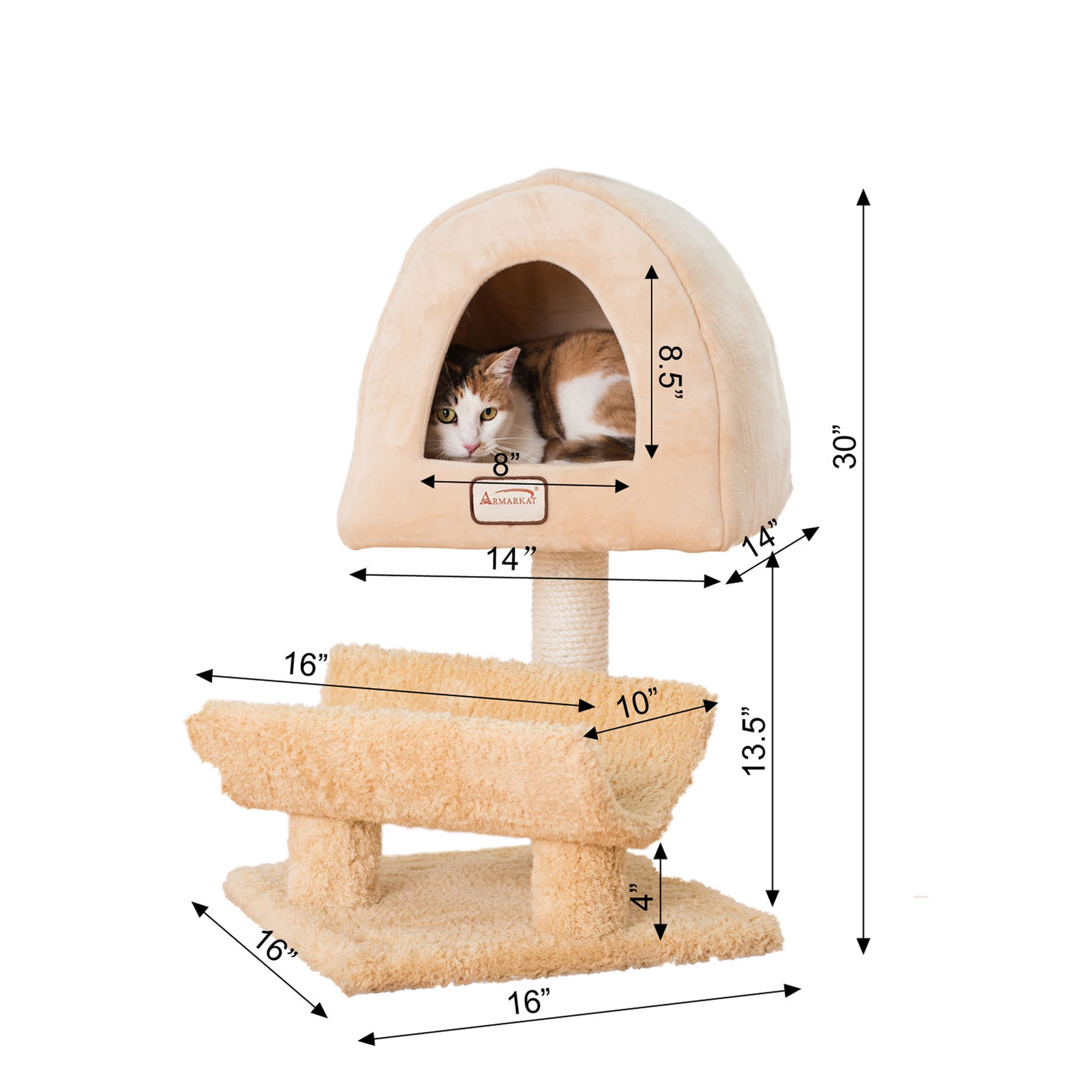 Armarkat real wood Cat Tree, Model X3007, Goldenrod - Image 2
