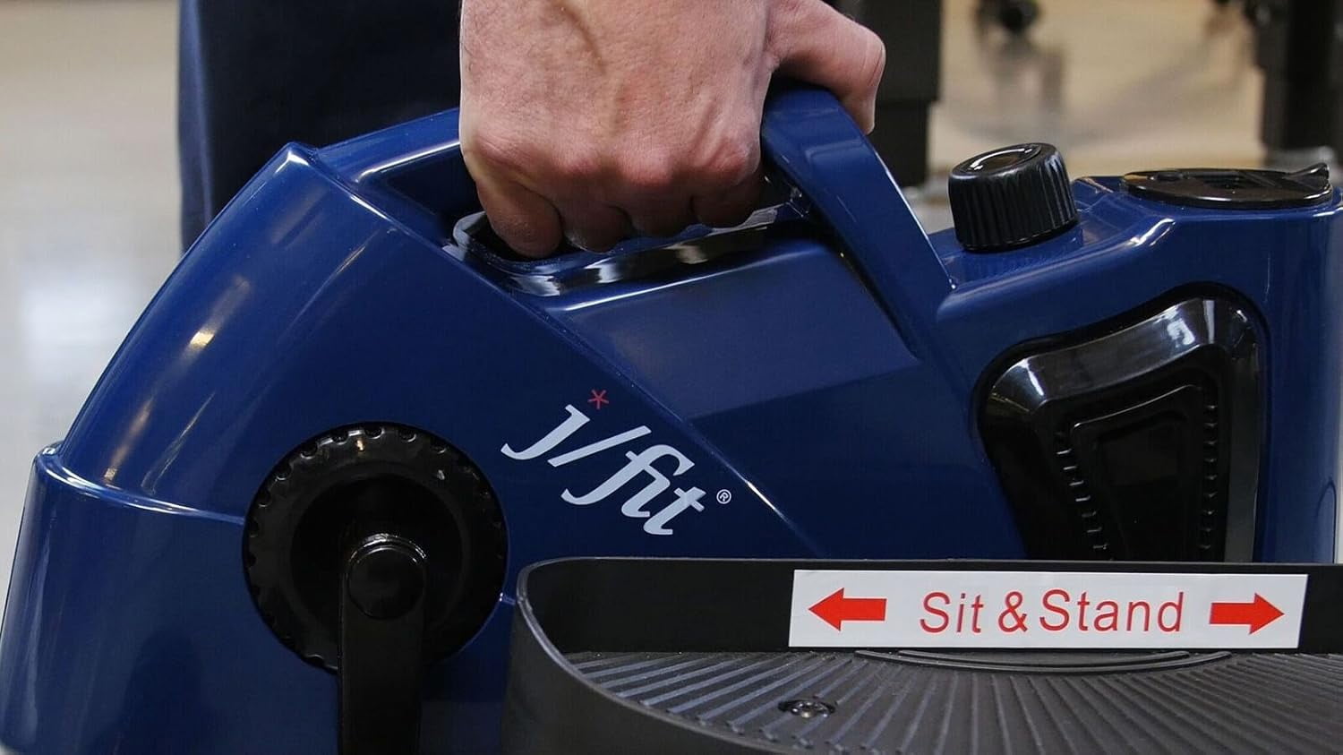 JFIT Under Desk and Stand Up Mini Elliptical/Stepper w/Adjustable Angle, Navy/Black - Image 4