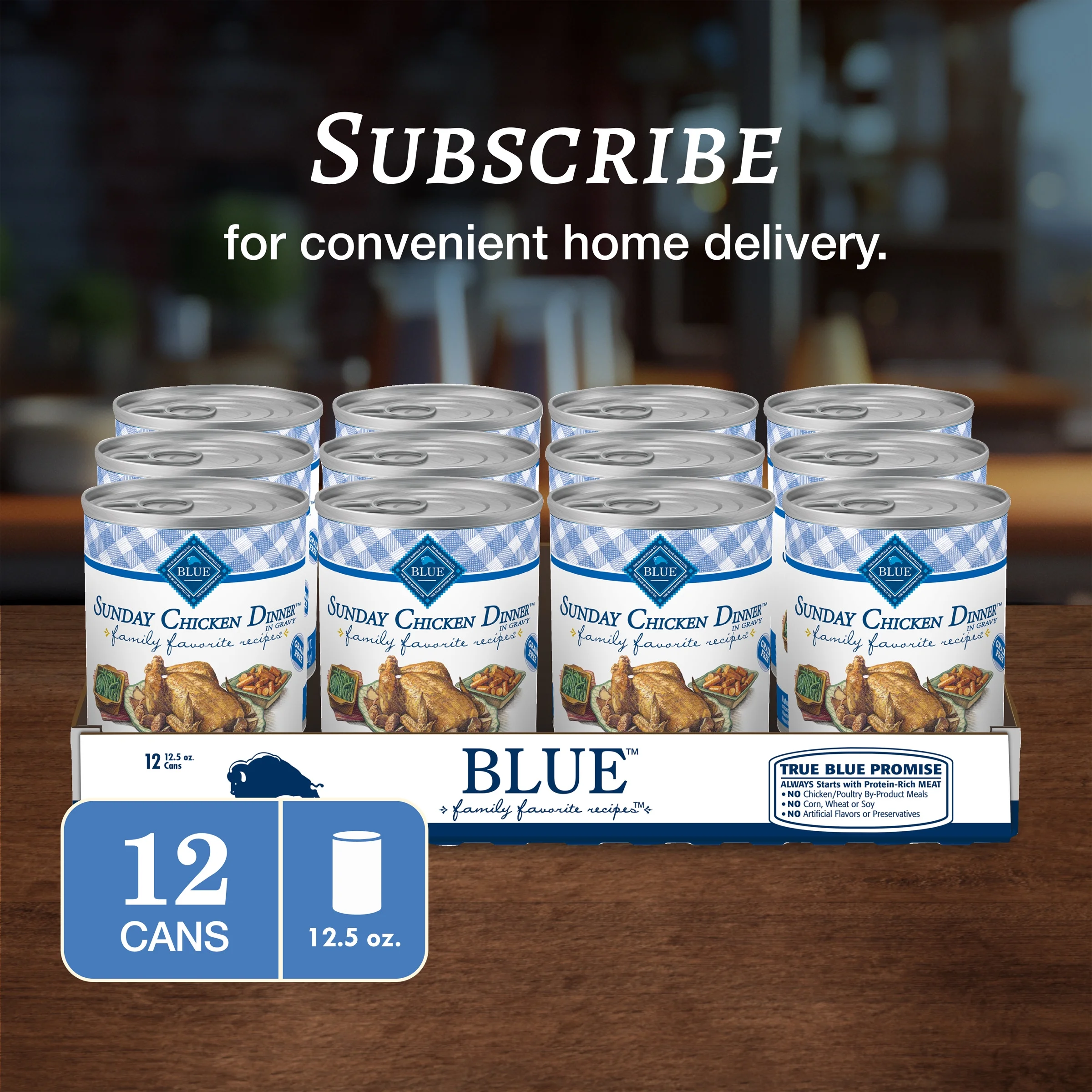 (4 pack) Blue Buffalo Family Favorites Natural Adult Wet Dog Food, Sunday Chicken 12.5-oz can (Pack of 12) - Image 12