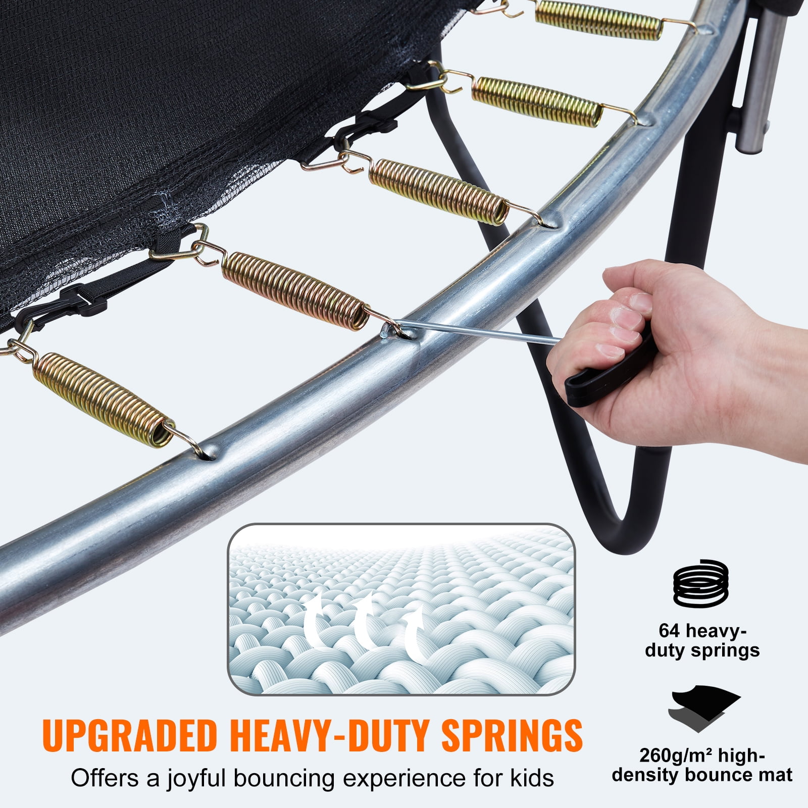 KFFKFF 10FT Outdoor Recreational Trampoline for Kids with safety Enclosure Net/Ladder Indoors Outdoors Free shipping! - Image 2