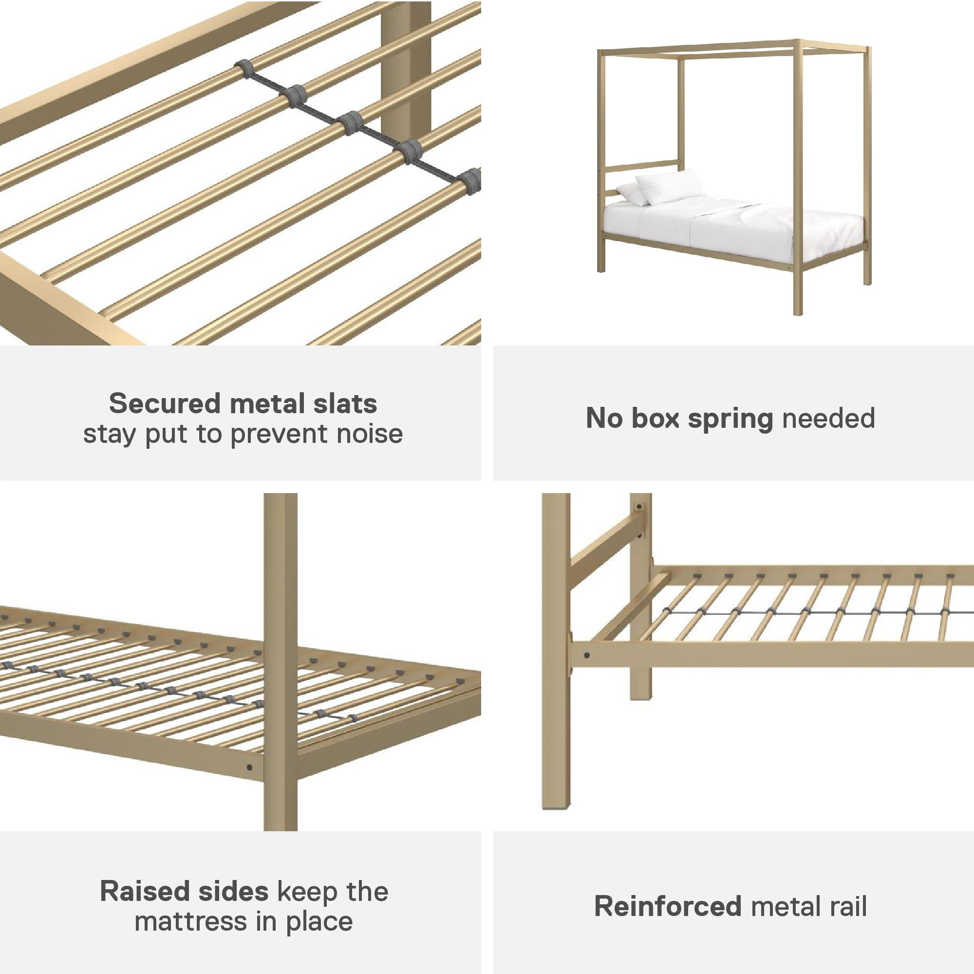DHP Modern Metal Canopy Platform Bed Frame, Twin, Gold - Image 2