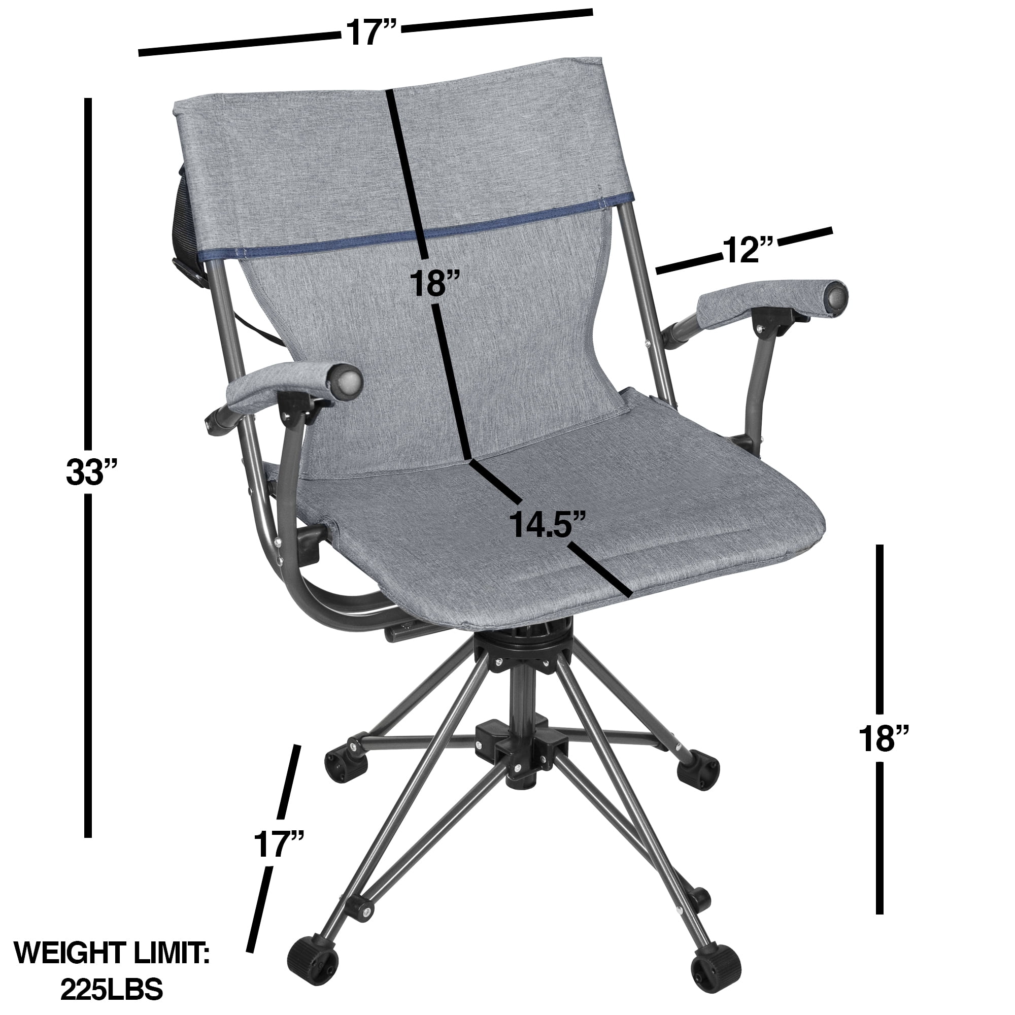 Zenithen Foldable Camping Chair with Armrests, Blue Gray - Image 8