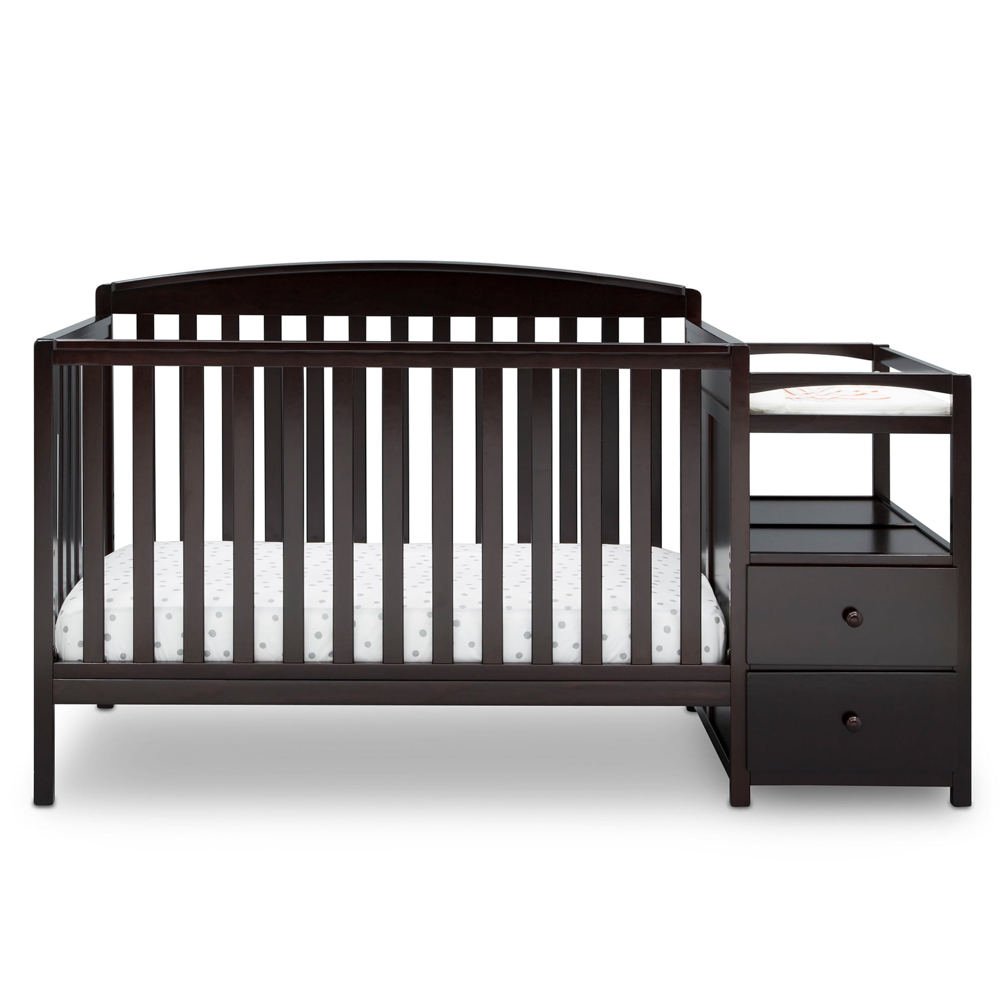 Delta Children Royal 4-in-1 Convertible Baby Crib and Changer, Dark Chocolate - Image 5