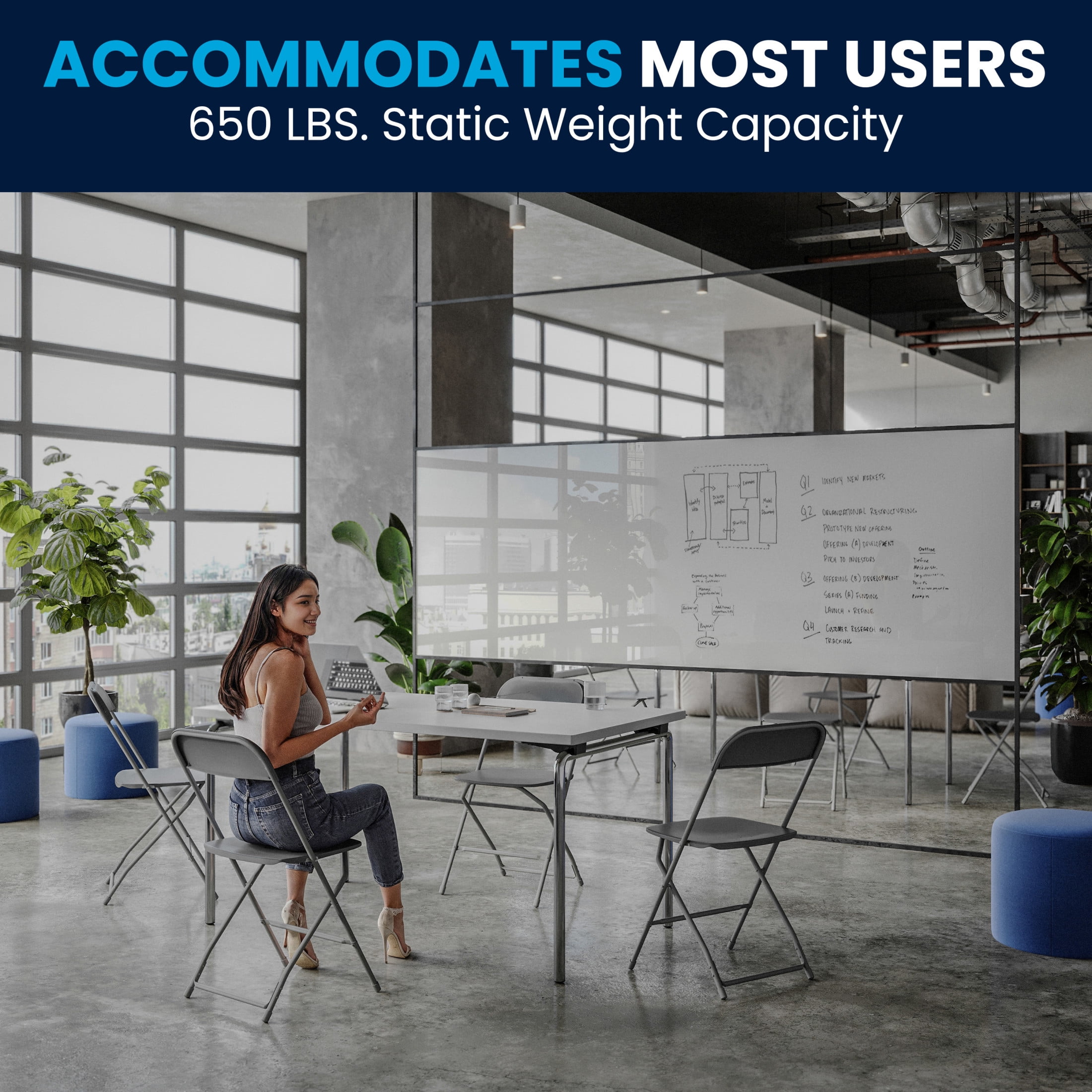 Flash Furniture Hercules Series Plastic Folding Event Chairs for Adults, Set of 10, Gray - Image 3