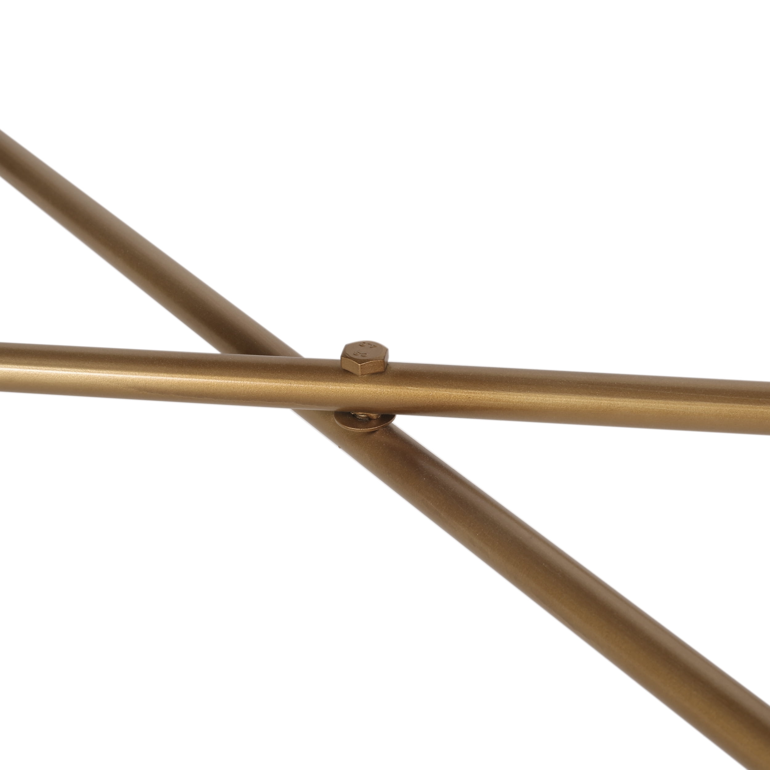 Noble House Pilster Glam Wood and Wicker Console Table, Walnut, Natural, and Antique Gold - Image 3