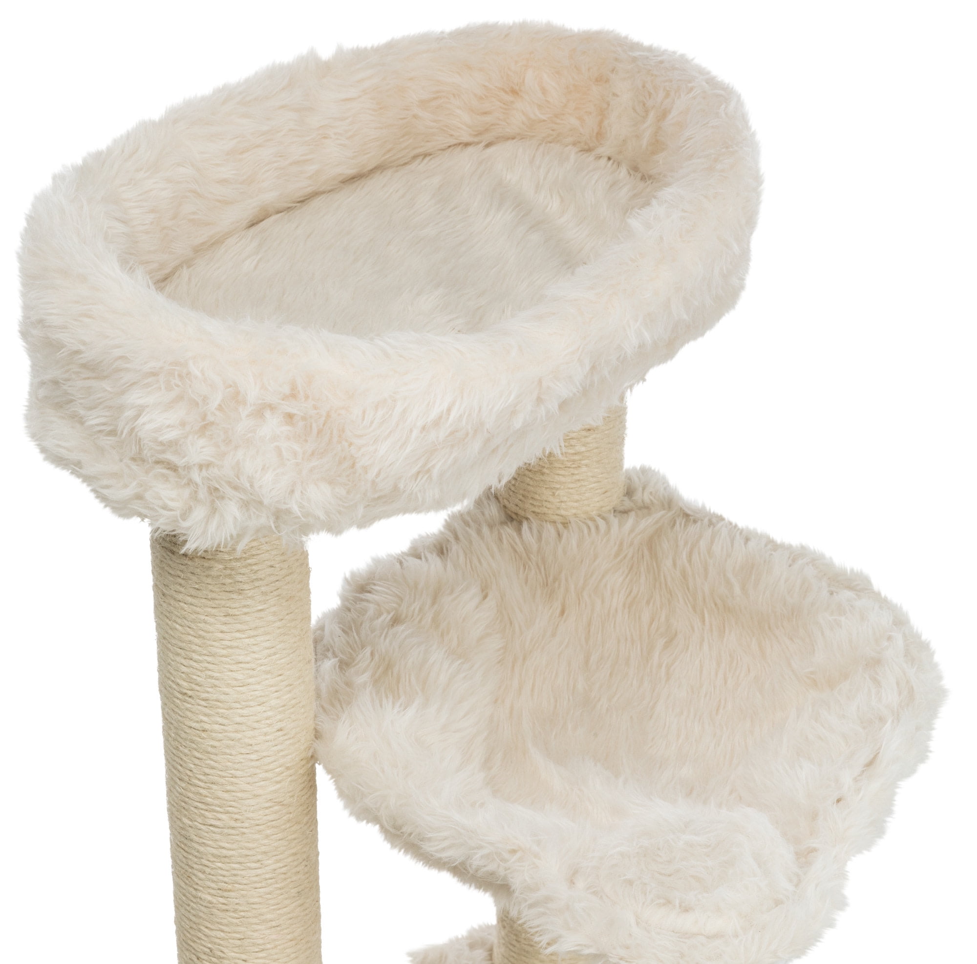 TRIXIE Baza Junior Jute & Plush 3-Level 39" Cat Tower, Scratching Posts and Condo, Cream - Image 9