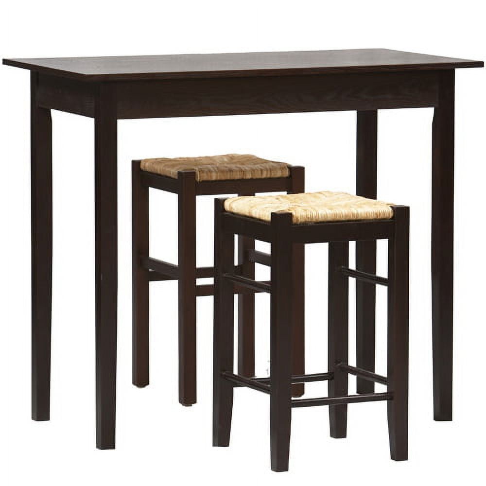 Linon 3-Piece Casual Dining Tavern Set, 24.85" Seat Height, Espresso Finish - Image 4