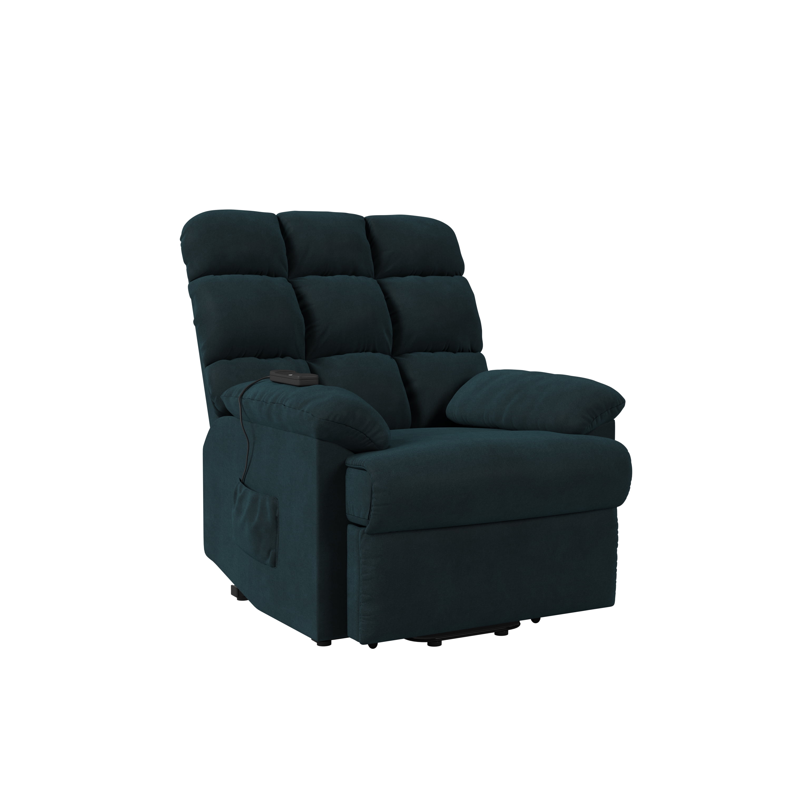 Homesvale Petite-sized Power Lift and Recliner Chair, Blue Microfiber, Great for Elderly, Living Room - Image 4