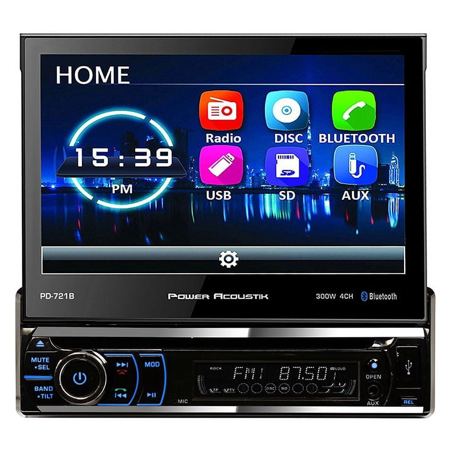 Power Acoustik 7-In LCD Single-Din Receiver with Bluetooth - Image 4