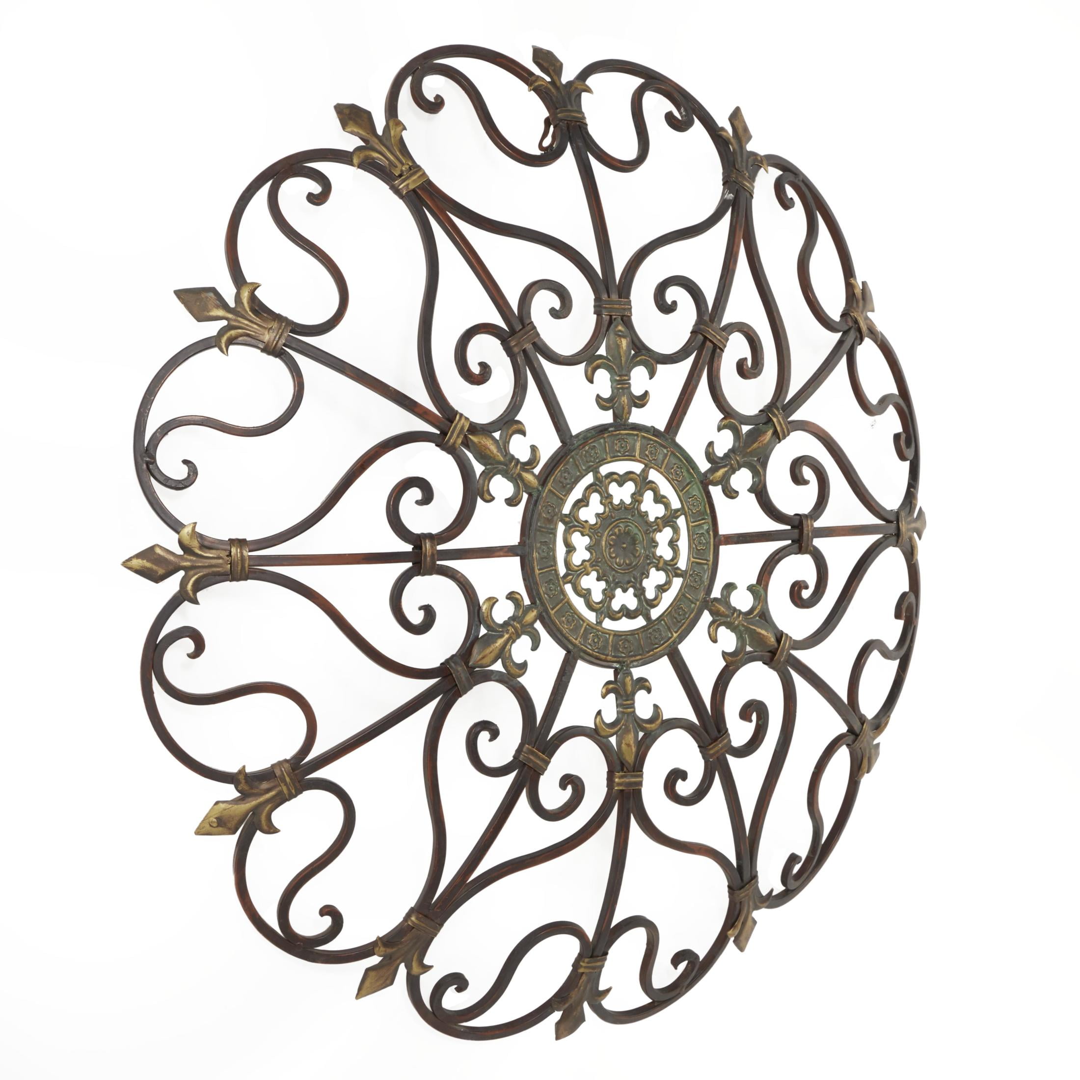 DecMode Brown Metal Scroll Wall Decor - Image 3