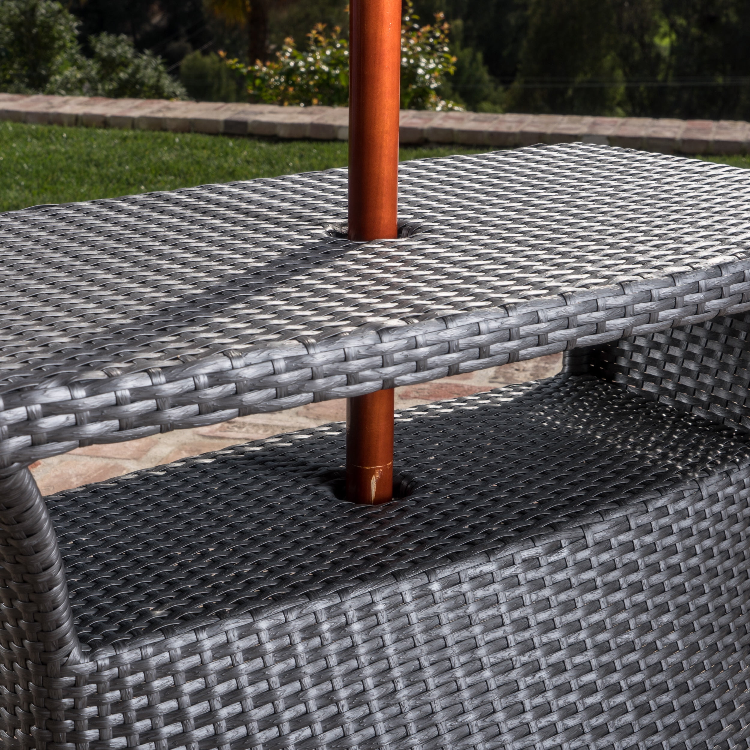 Amarelle Outdoor Wicker Side Table, Grey - Image 9