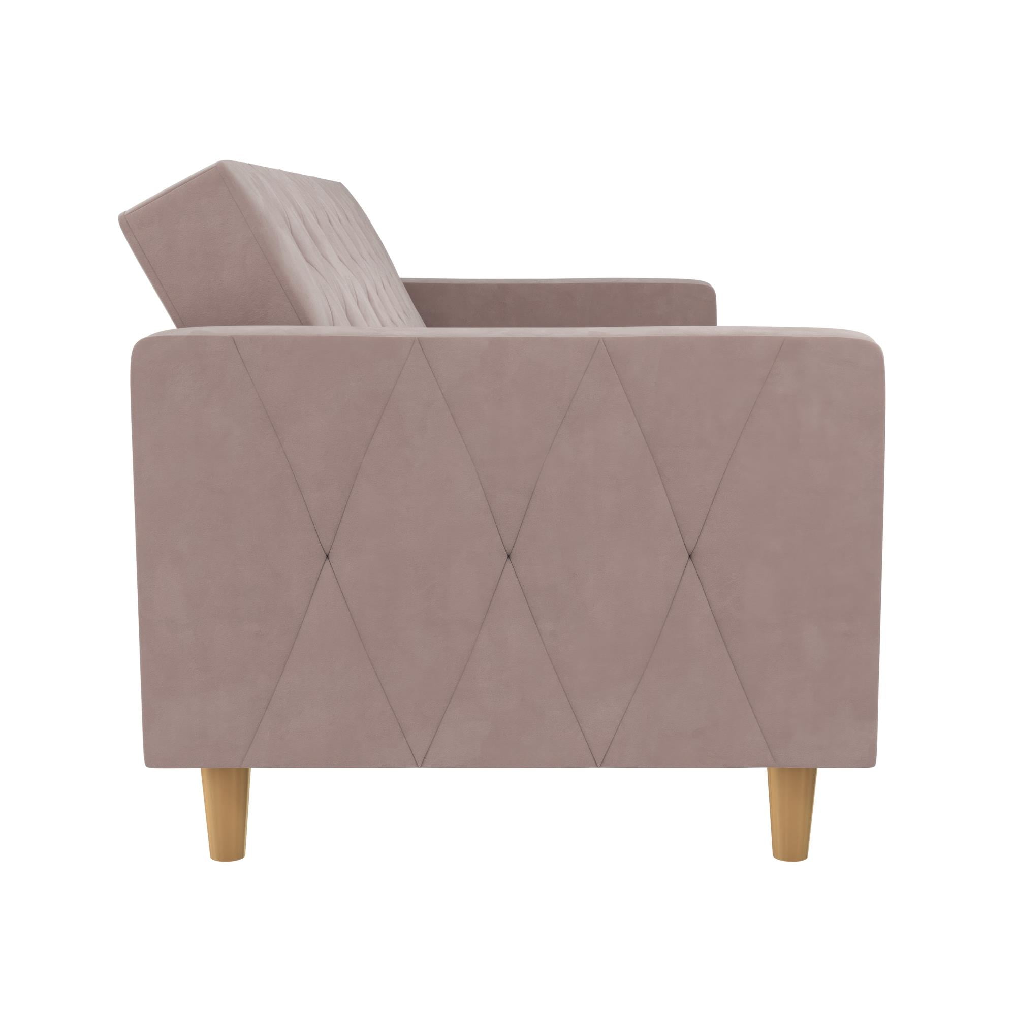 CosmoLiving Liberty Futon with Storage, Blush Velvet - Image 23