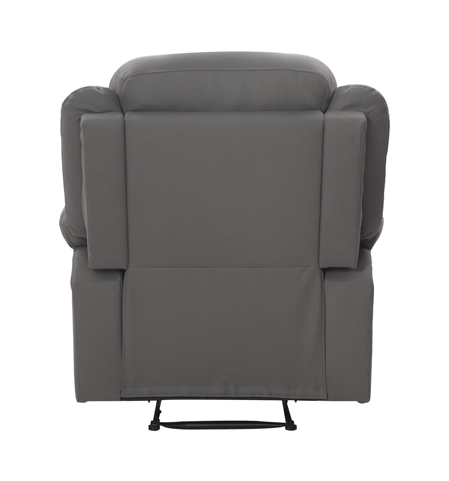 DHP Miller Recliner with Cupholder, Faux Microsuede, Gray - Image 2