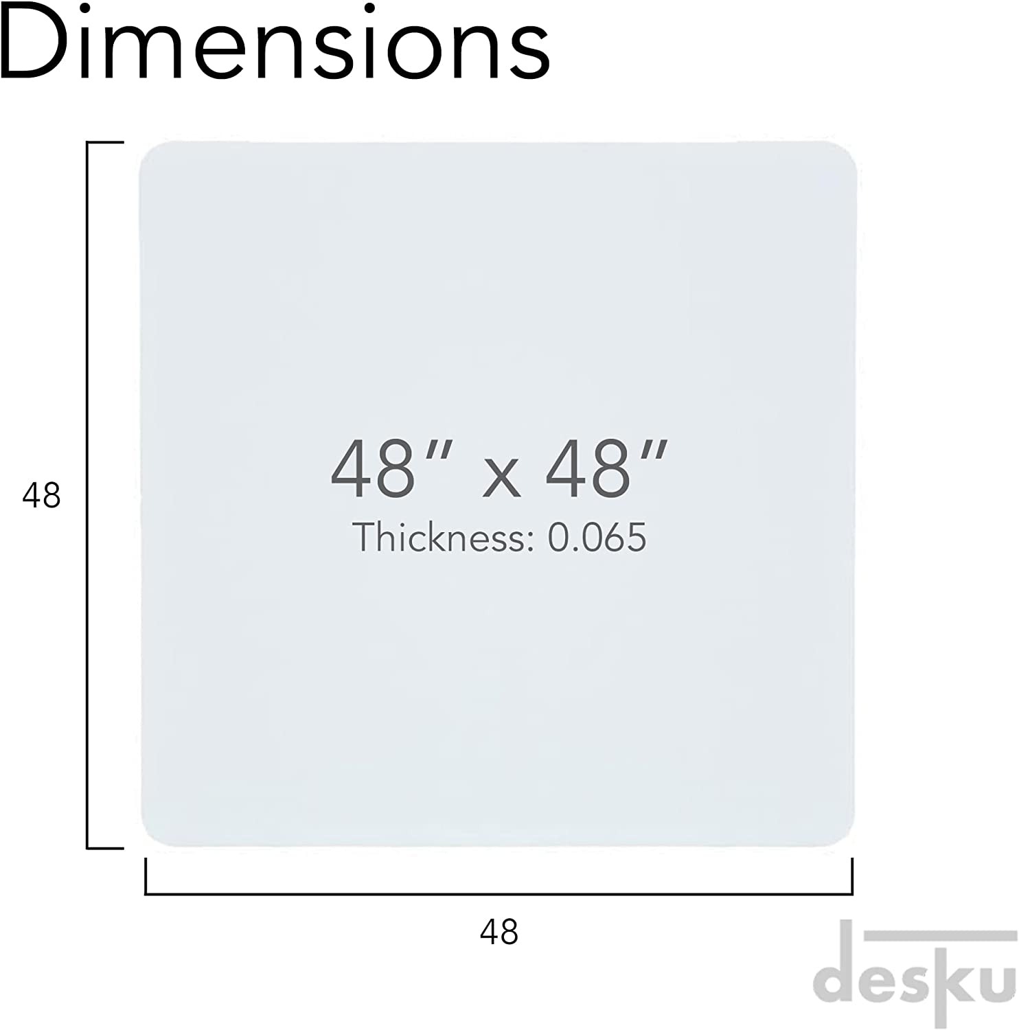 DESKU Office Desk Chair Mat – PVC Mat for Hard Floor Protection, Clear, 48 Inches x 48 Inches, Made in The USA, Home Office Supplies - Image 8