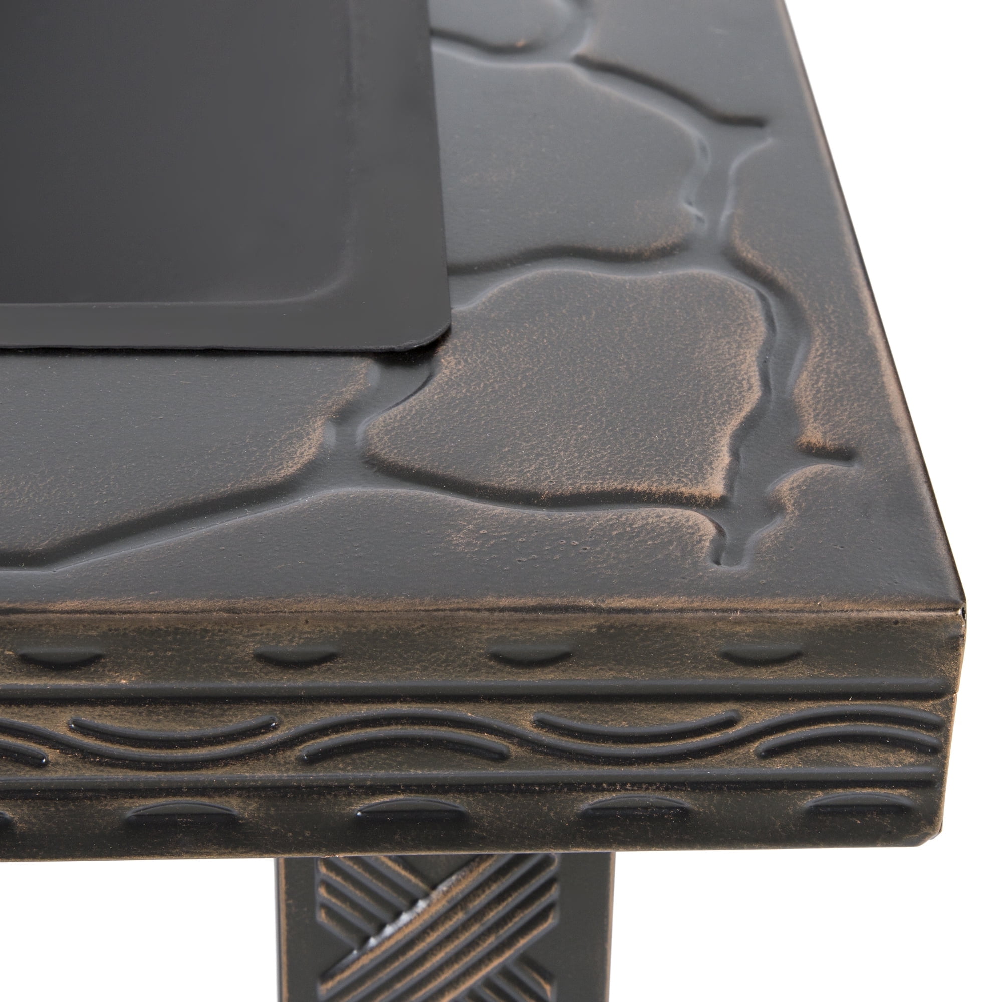 Pure Garden 26-Inch Outdoor Fire Pit with Screen, Cover, and Poker (Bronze) - Image 5