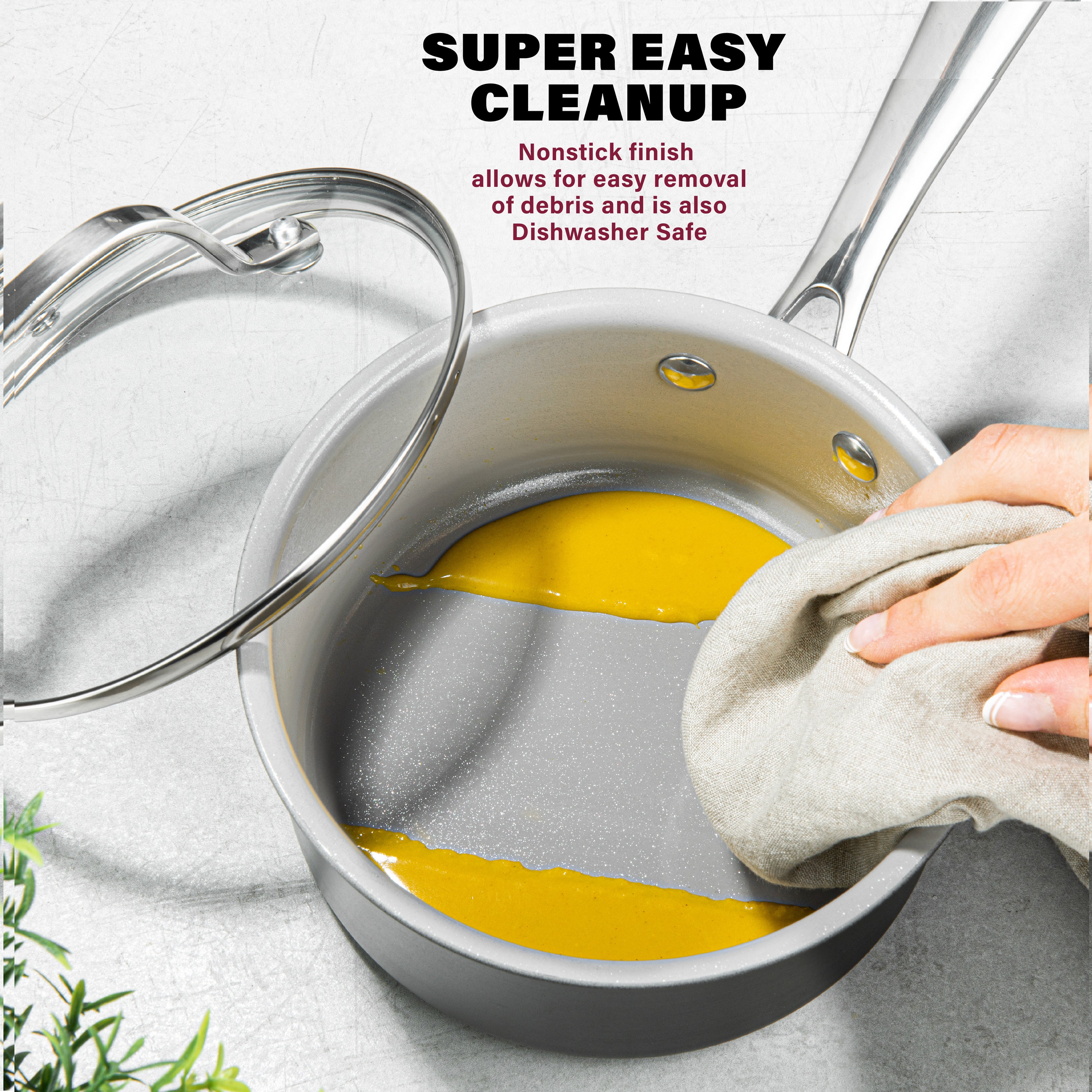 Granitestone Pro 13 Pc Set Pots and Pans Set Non Stick with Utensils, Hard Anodized Ceramic Cookware Set with Skillet, Diamond & Mineral Coating, Oven/Dishwasher Safe, Chalk - Image 7