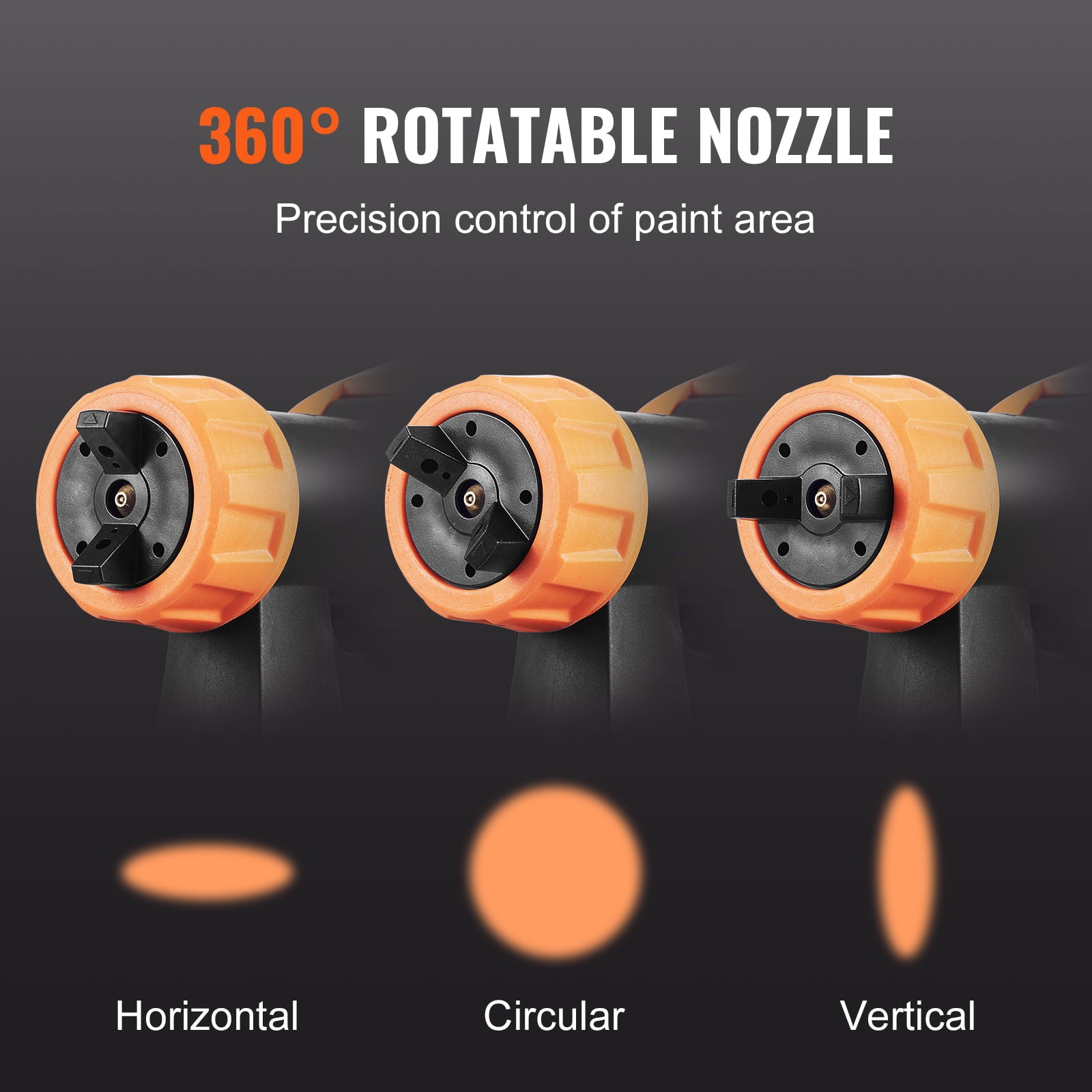 KFFKFF Paint Sprayer, 500W HVLP Electric Spray Paint Gun with 10FT Air Hose, 1300ML, 4 Nozzles, 3 Patterns, Paint Sprayer for House Painting Home Interior & Exterior Walls, Ceiling, Fence - Image 7