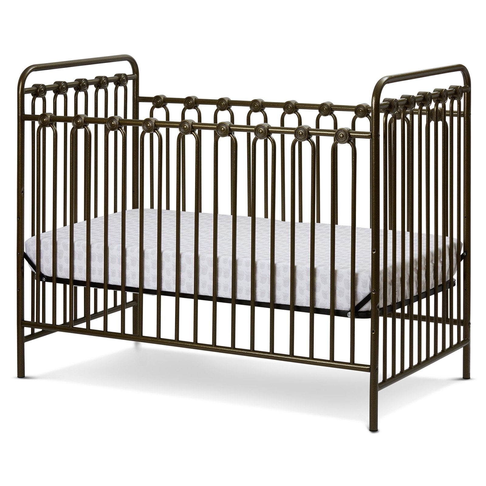 LA Baby Napa 3 in 1 Convertible Full Sized Metal Crib, Golden Nugget - Image 2