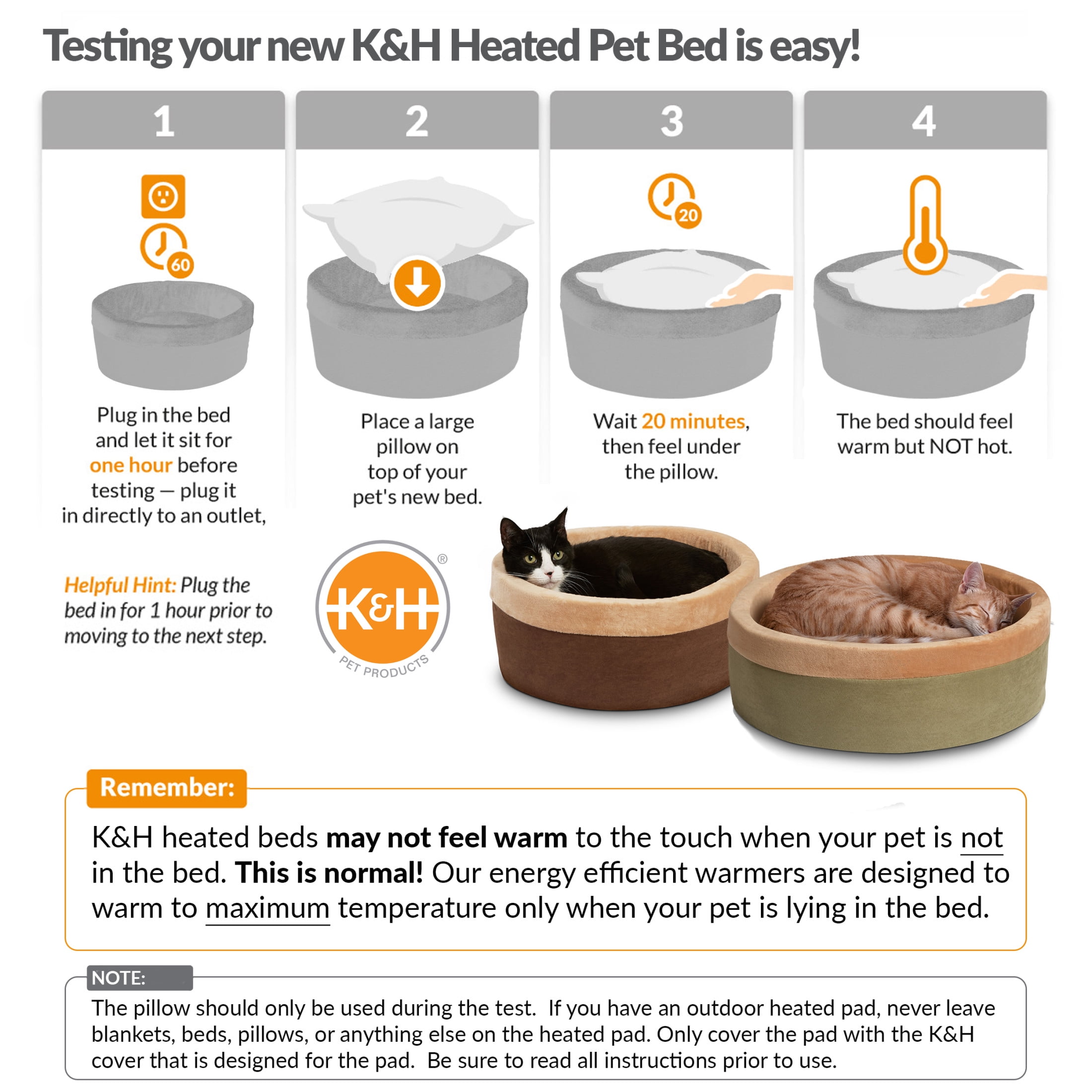 K&H Pet Products Thermo-Kitty Bed Indoor Heated Cat Bed Sage/Tan Small 16 Inches - Image 5