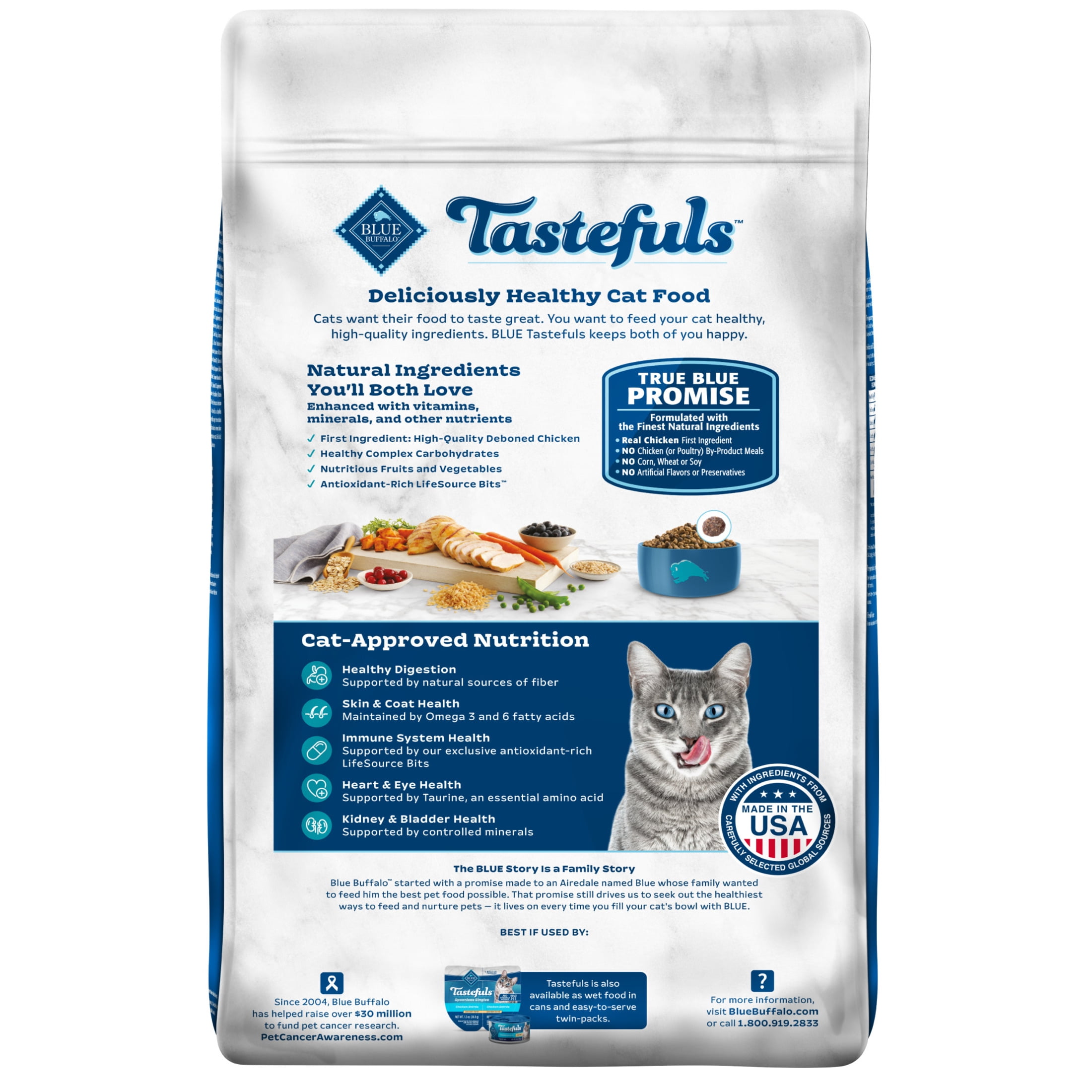 Blue Buffalo Tastefuls Dry Cat Food, Active Adult Cat, Chicken and Brown Rice, 15-lb. Bag - Image 11
